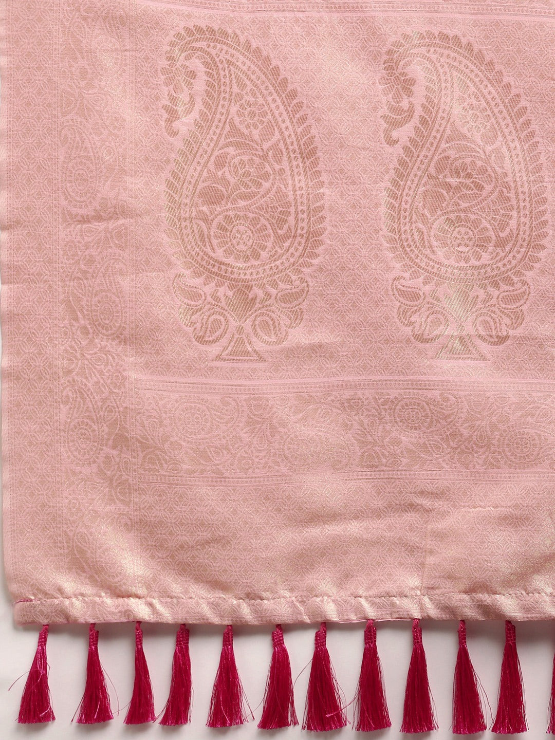 Bollywood Cotton Saree in Light Pink Colour Woven Design 