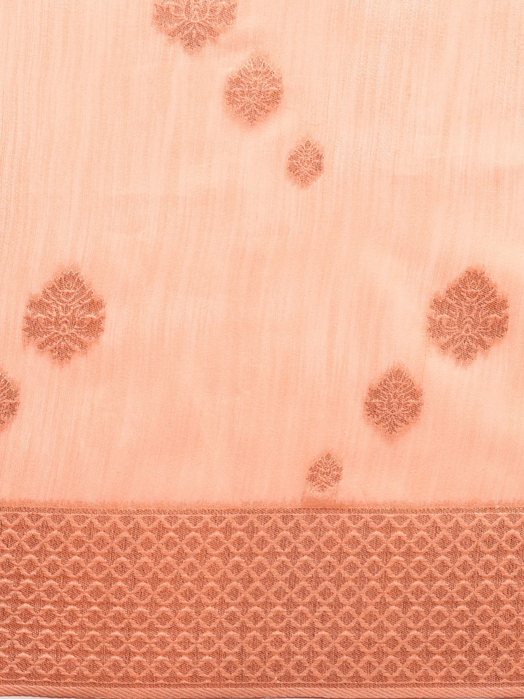 Stylish Bollywood Peach Colour Woven Design Cotton Saree