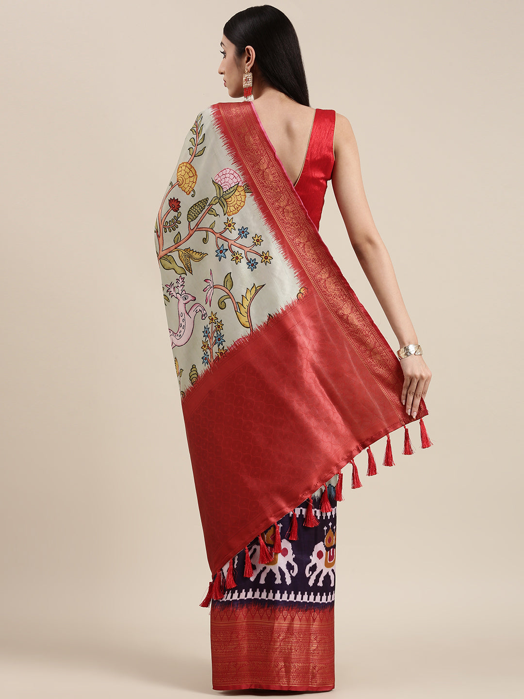 Latest Kanjivaram Zari Silk Saree With Ethnic Motifs Work