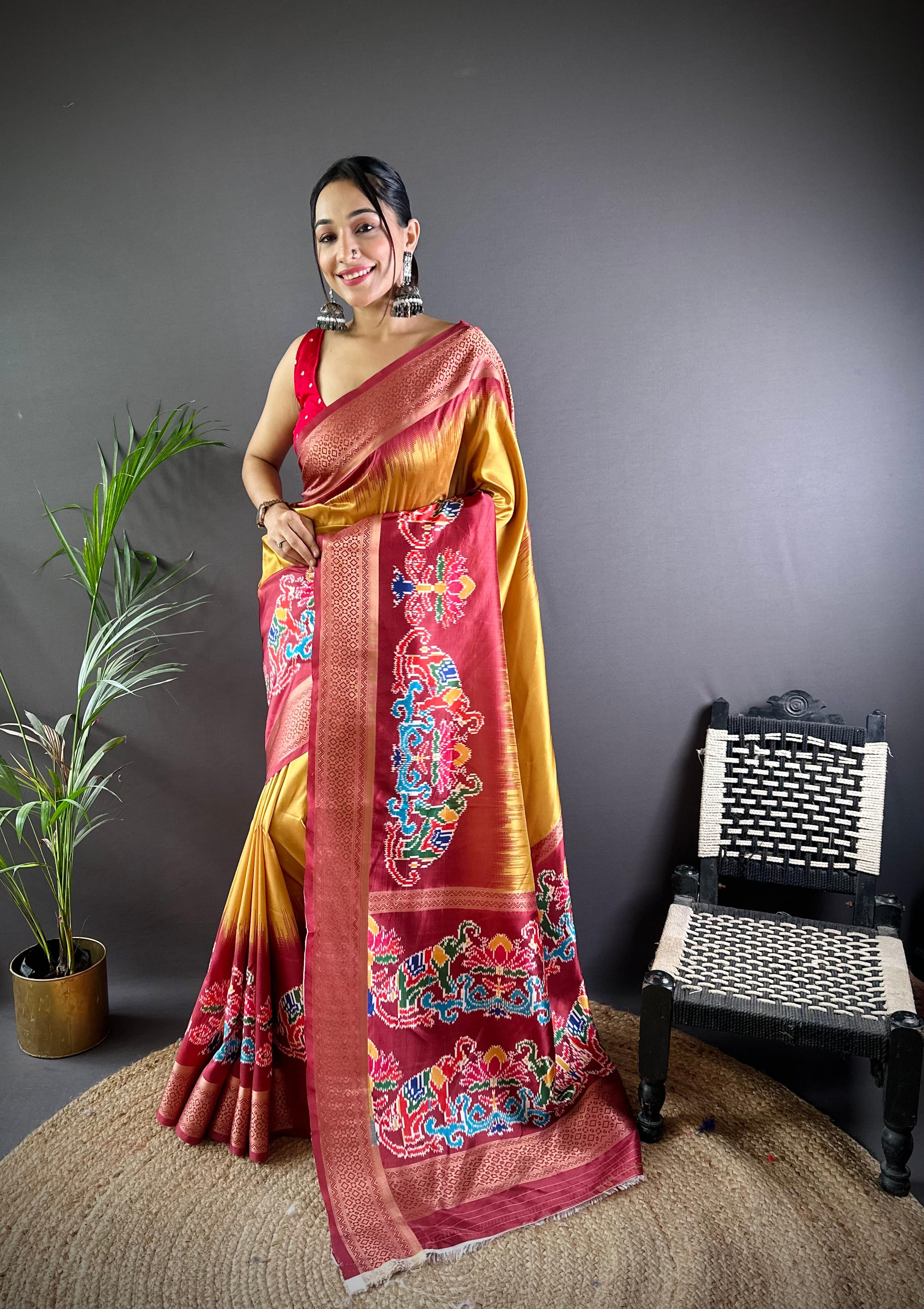 Desert Yellow Banarasi Silk Saree