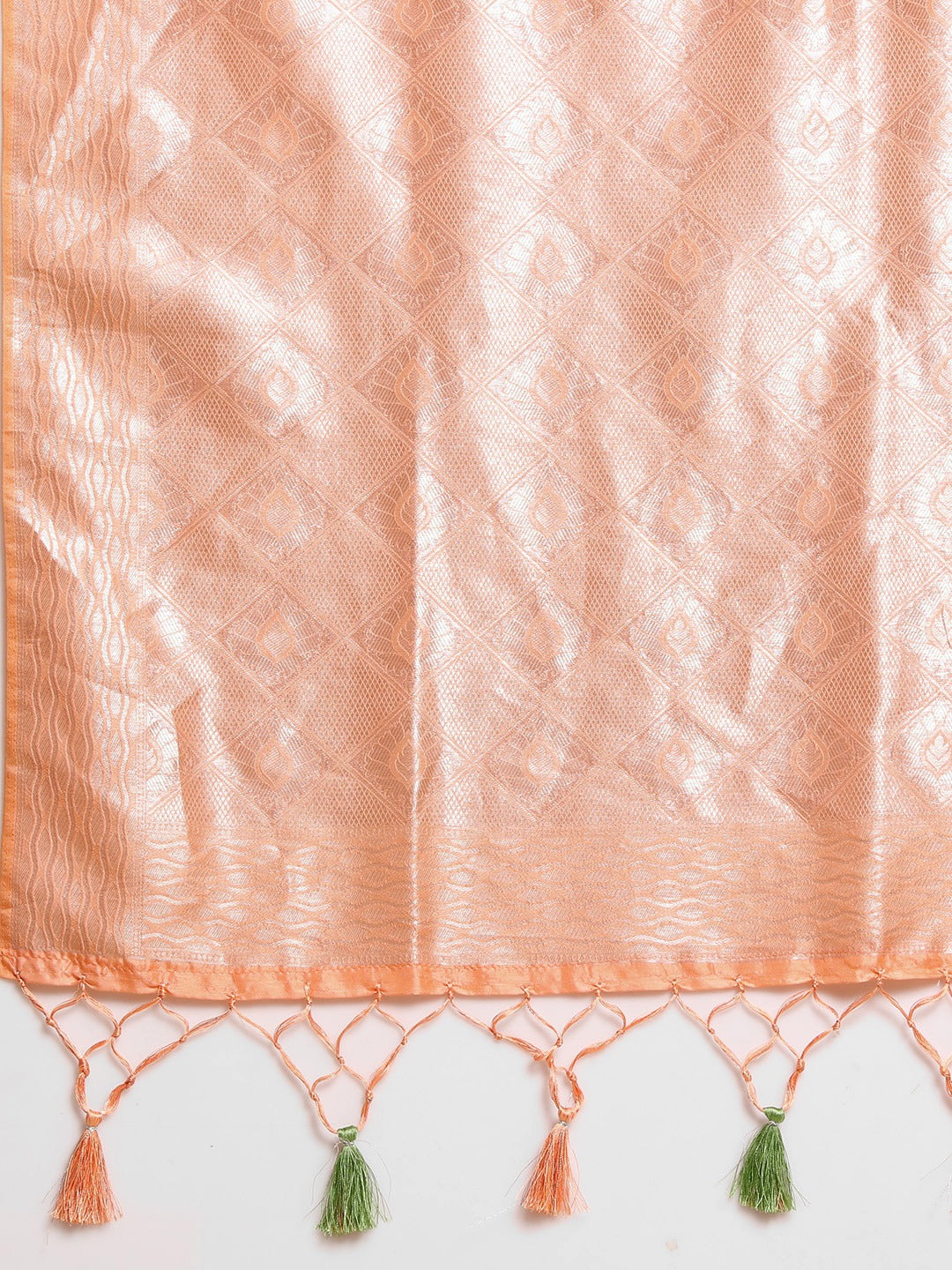 Baluchari Peach Silk Blend Saree