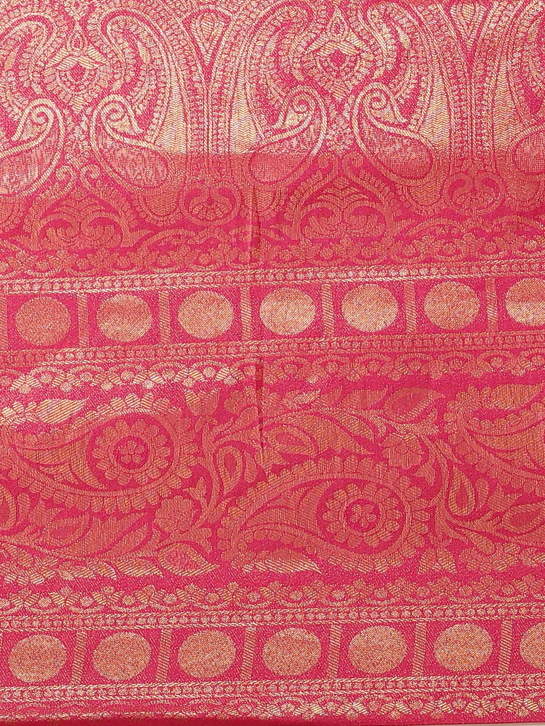 Stylish Pink Woven Design Banarasi Saree 