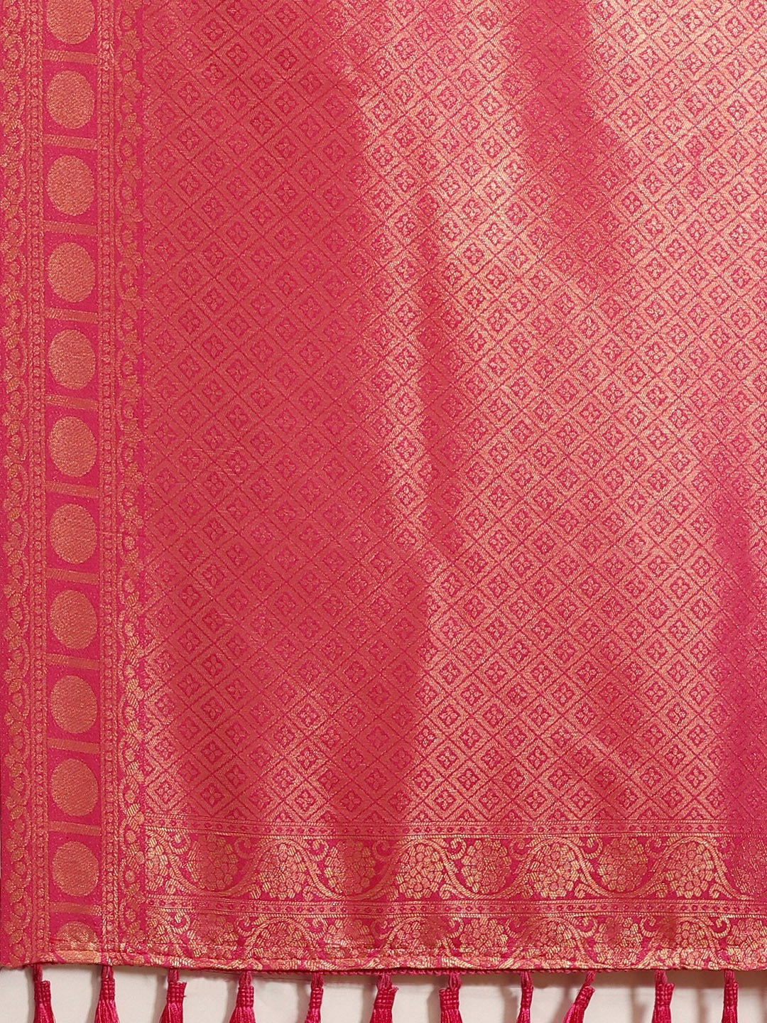 Stylish Pink Woven Design Banarasi Saree 