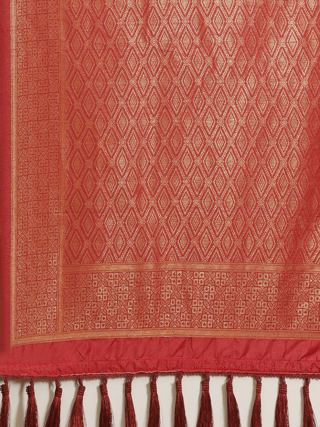  Maroon & Golden Zari Kanjivaram Saree