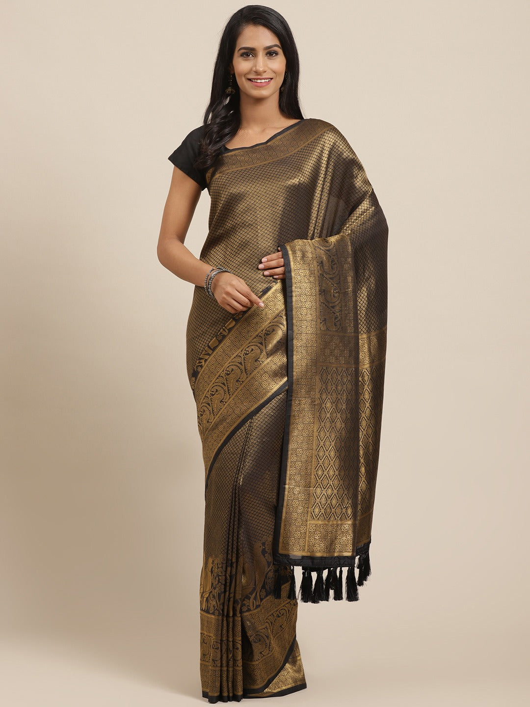  Trendy Black Colour Woven Design Banarasi Saree