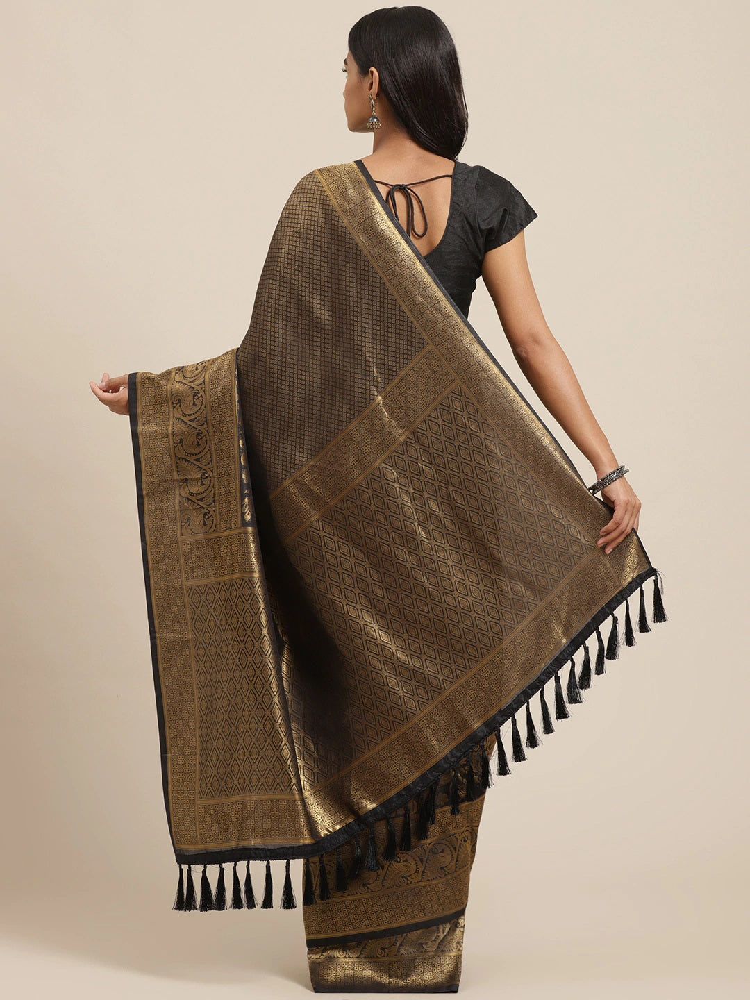  Trendy Black Colour Woven Design Banarasi Saree