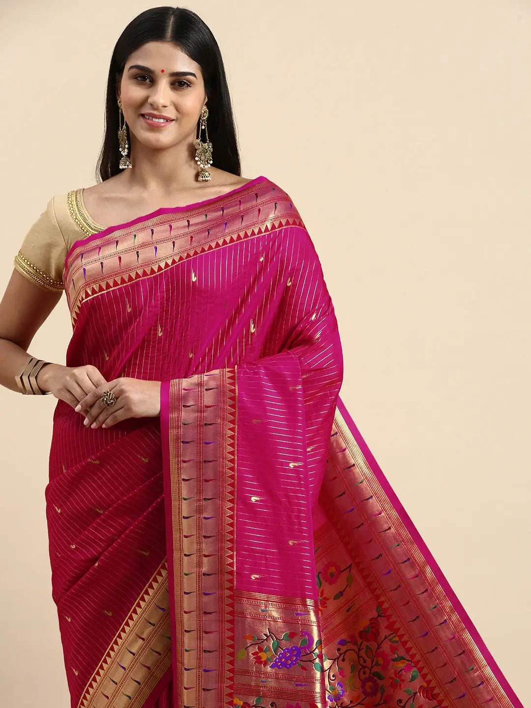  Yevla Paithani Minakari Silk Saree