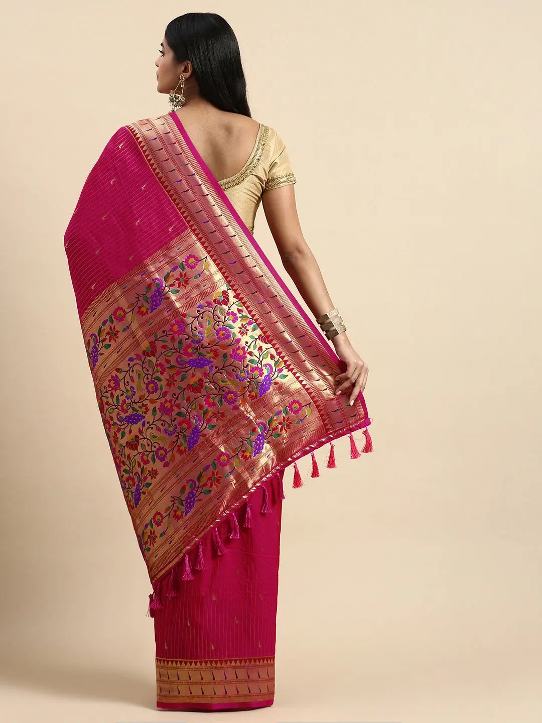  Yevla Paithani Minakari Silk Saree