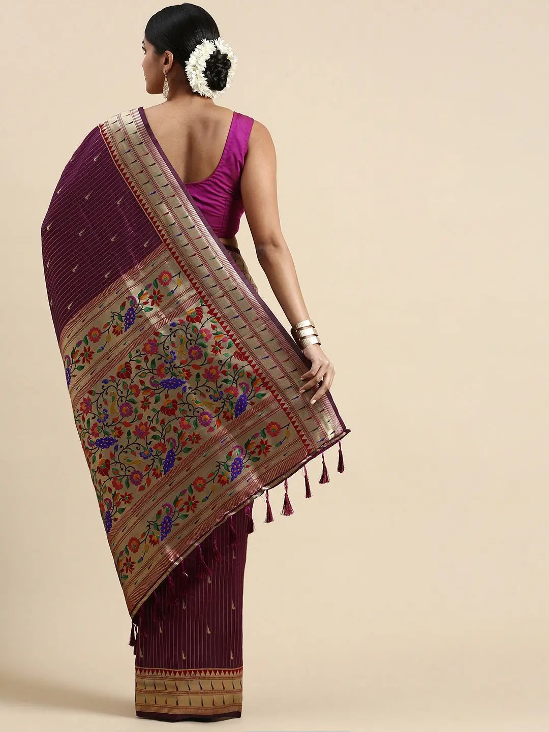  Yevla Paithani Minakari Silk Saree