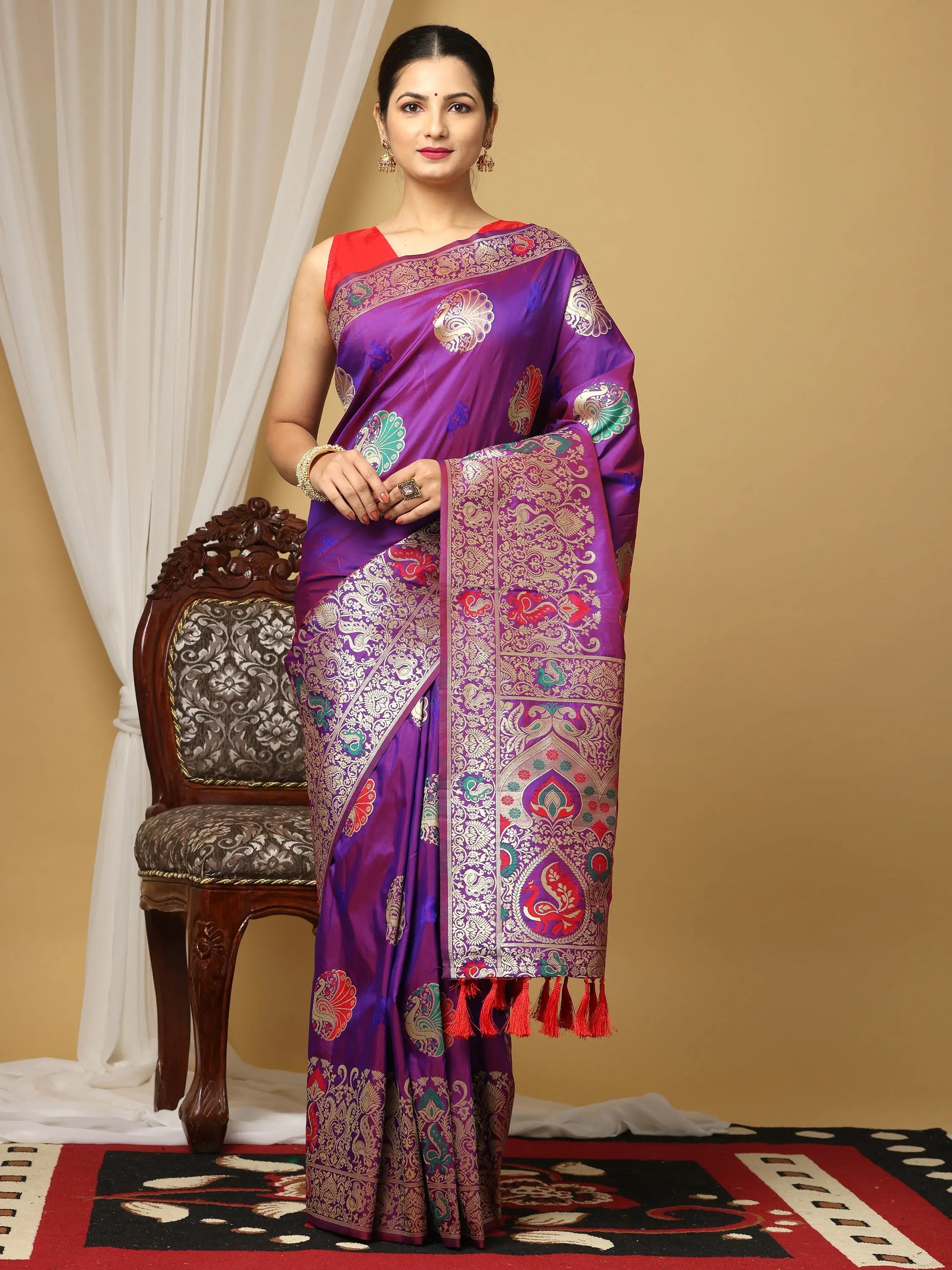 Banarasi Soft Silk Kanchi Zari Weaving Saree