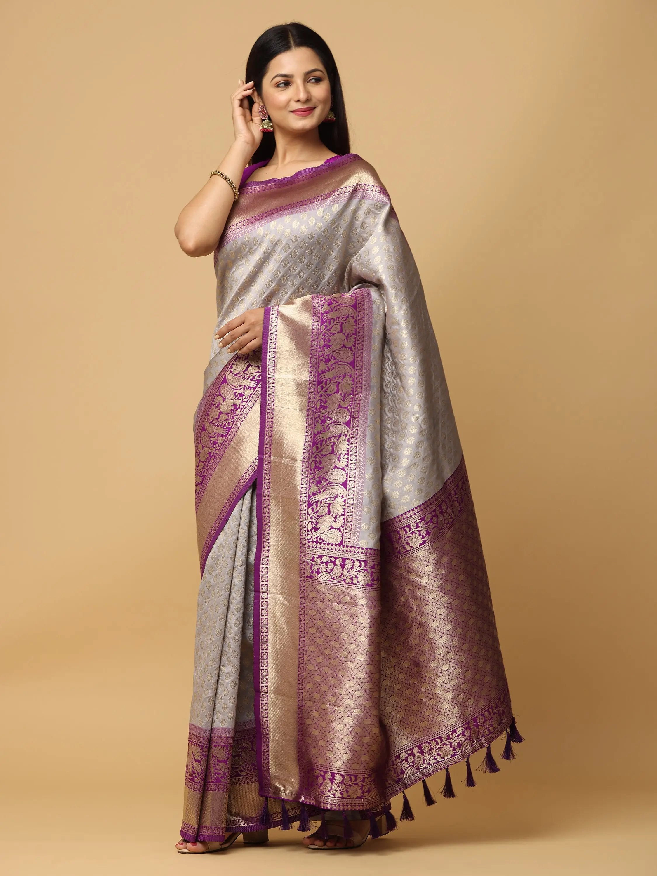 Banarasi Soft Silk Saree With Pattu Zari border 