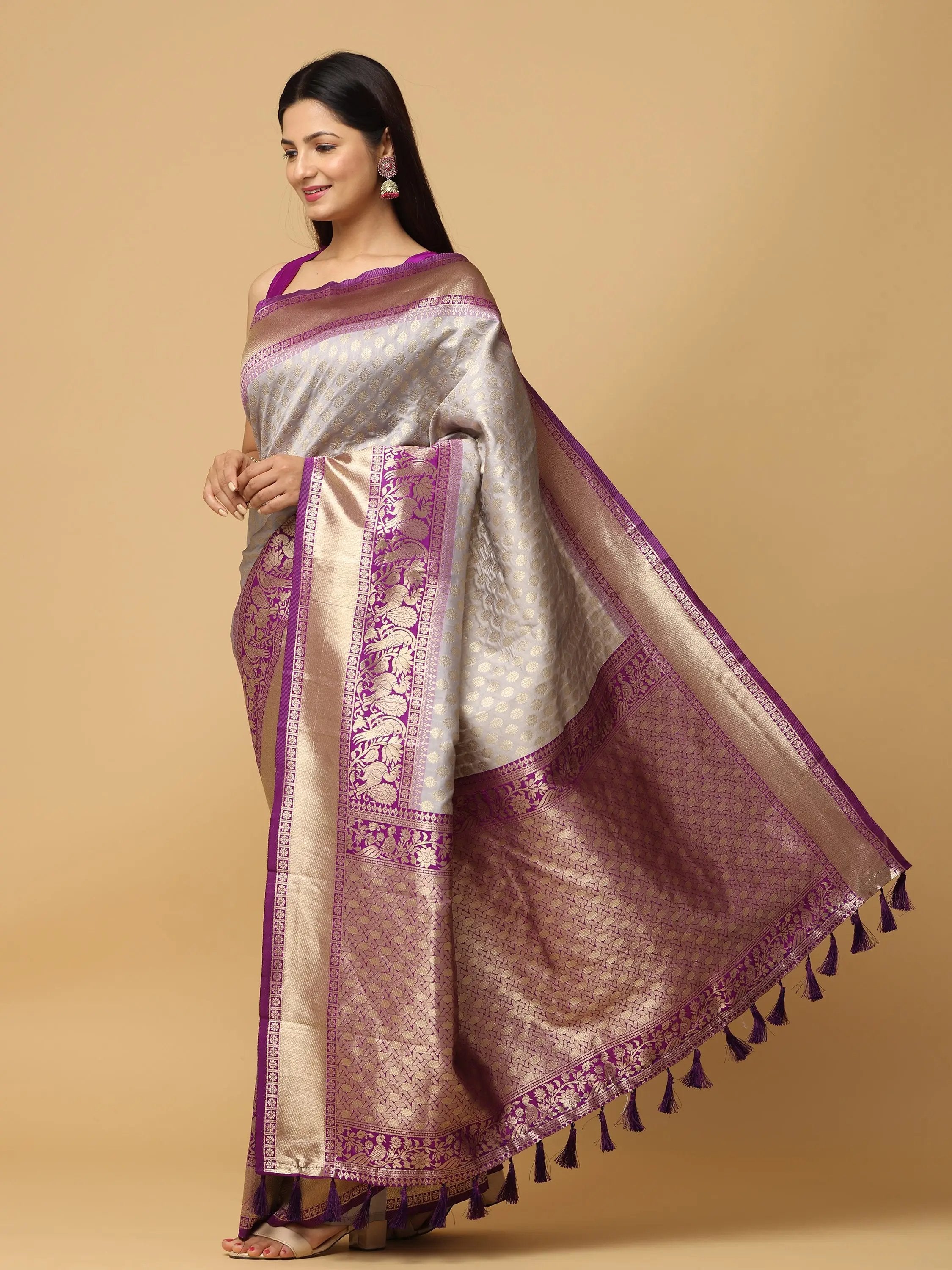 Banarasi Soft Silk Saree With Pattu Zari border 