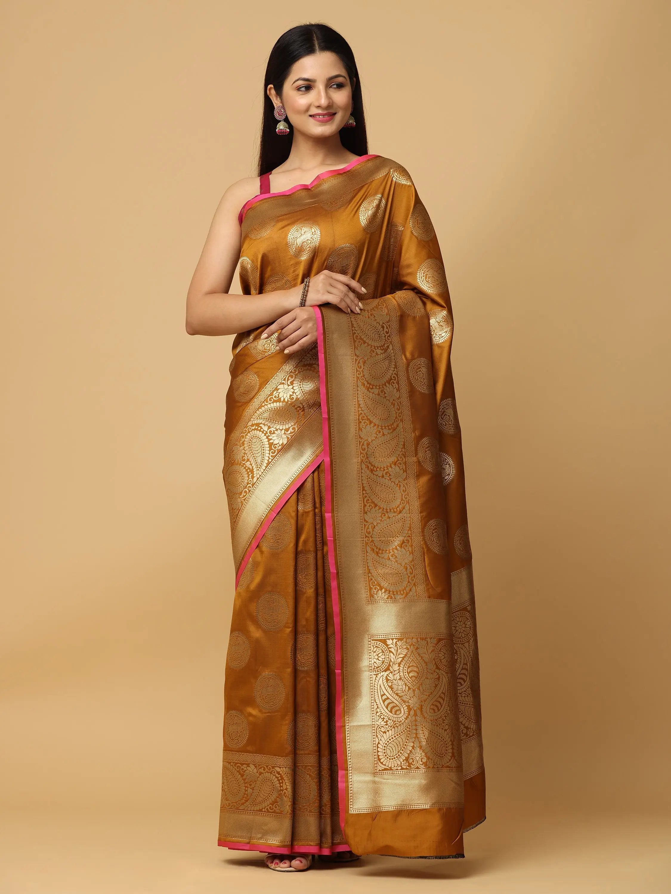  Pure Banarasi Katan Silk Kanchi Zari Weaving Saree