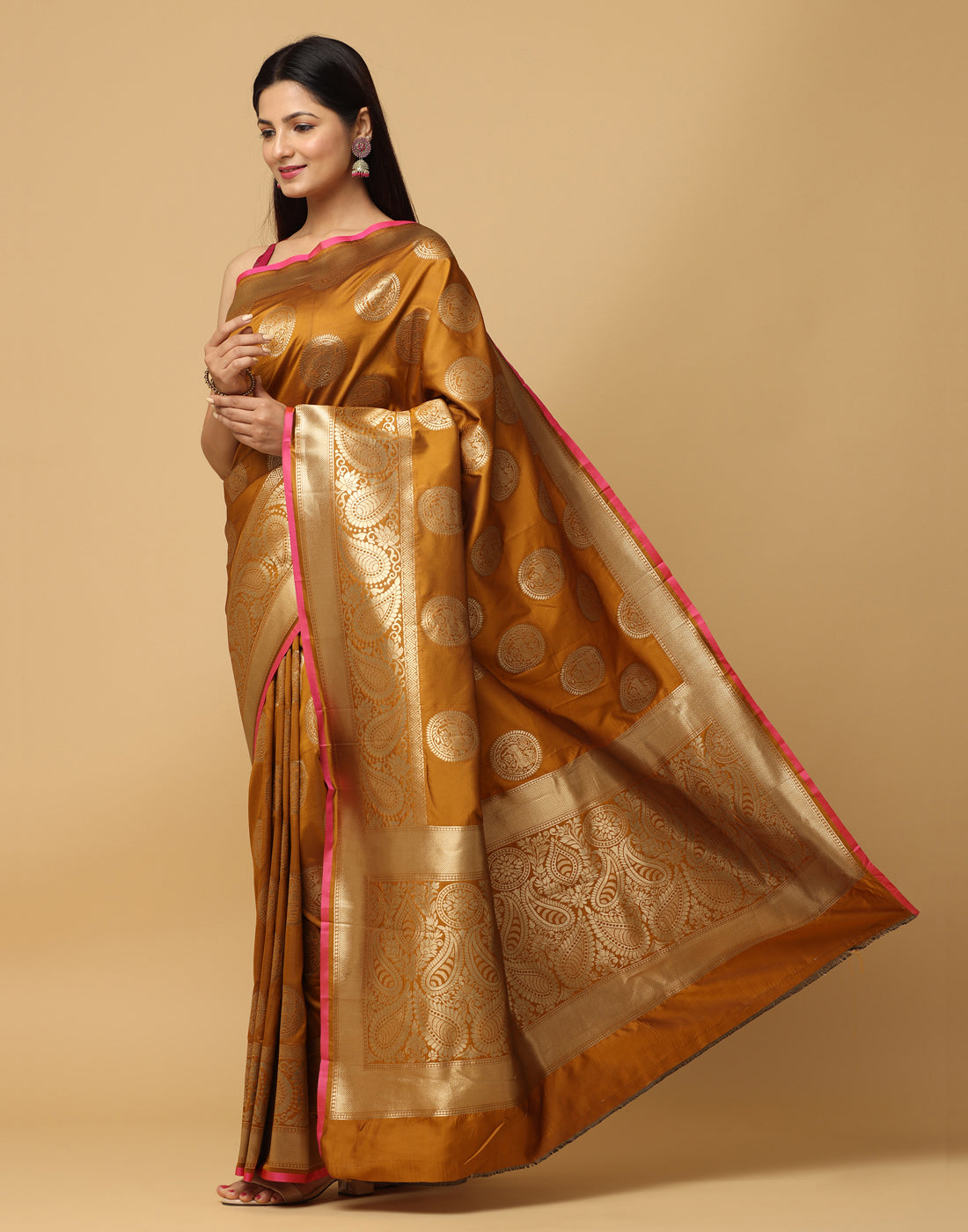  Pure Banarasi Katan Silk Kanchi Zari Weaving Saree