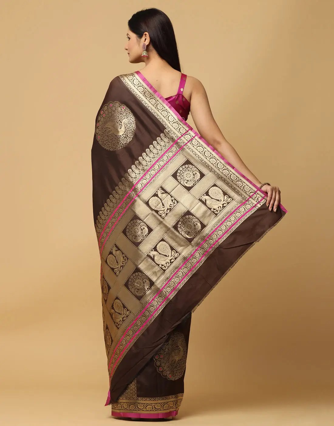  Pure Banarasi Katan Silk Kanchi Zari Weaving Saree