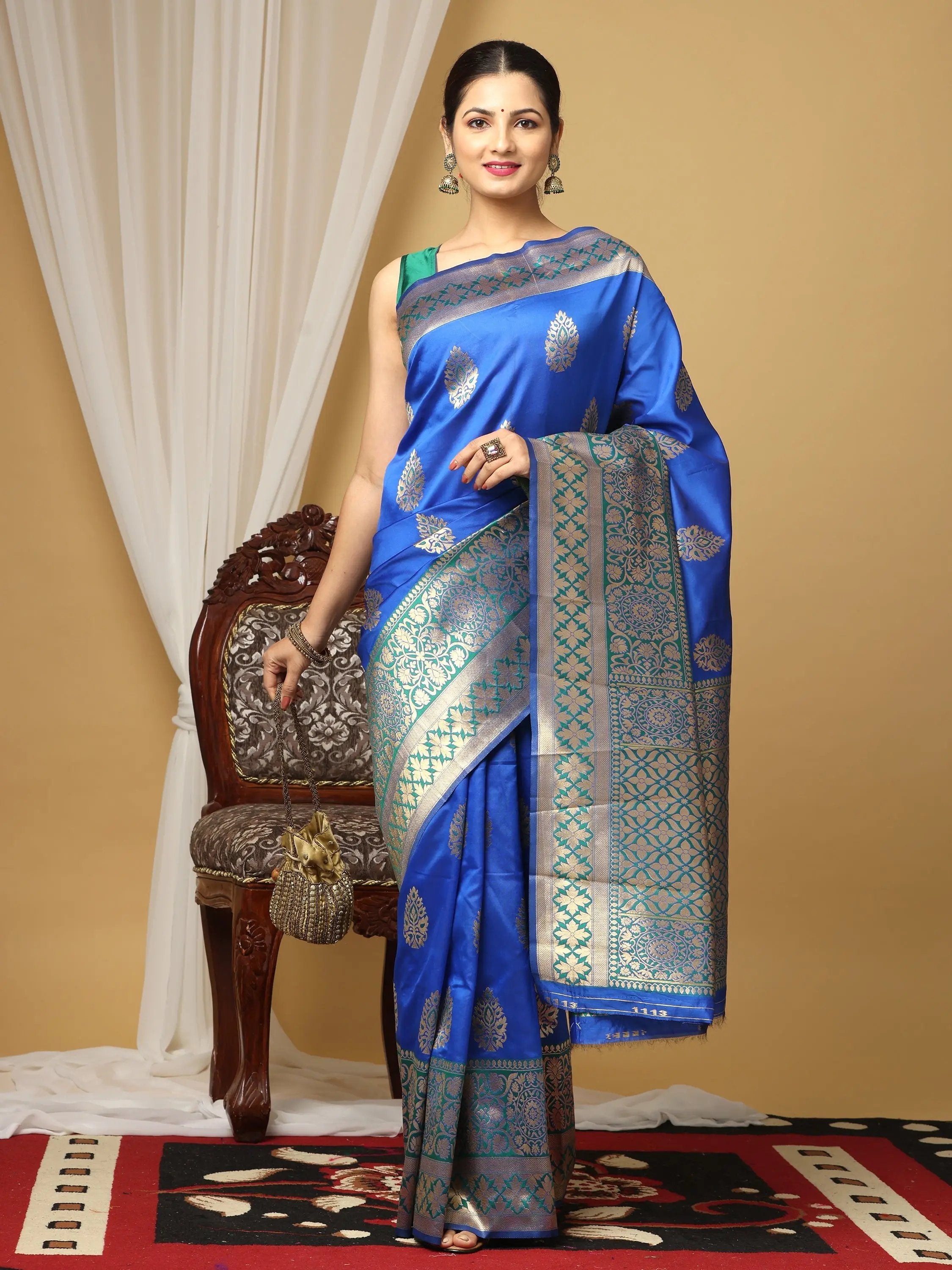 Banarasi Katan Silk Saree With Zari Butti