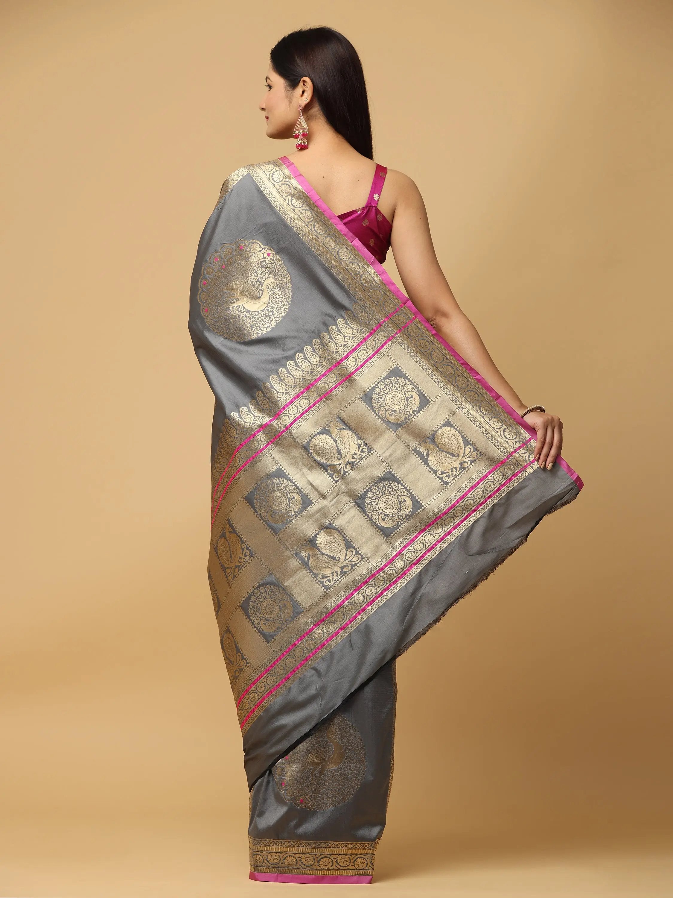  Pure Banarasi Katan Silk Kanchi Zari Weaving Saree