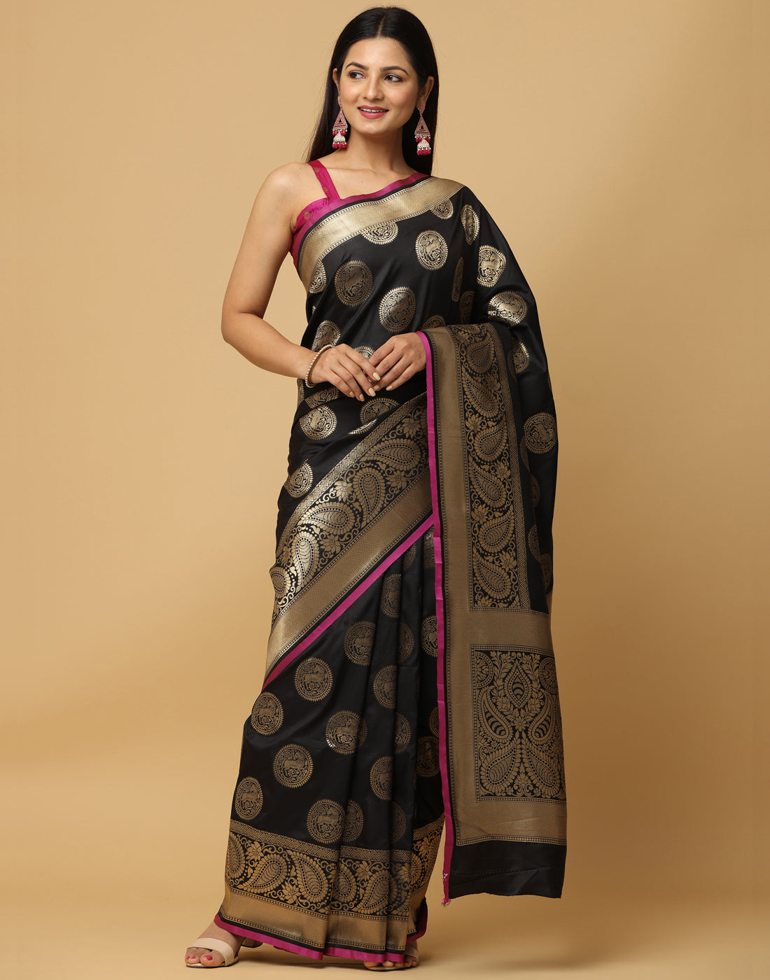  Pure Banarasi Katan Silk Kanchi Zari Weaving Saree