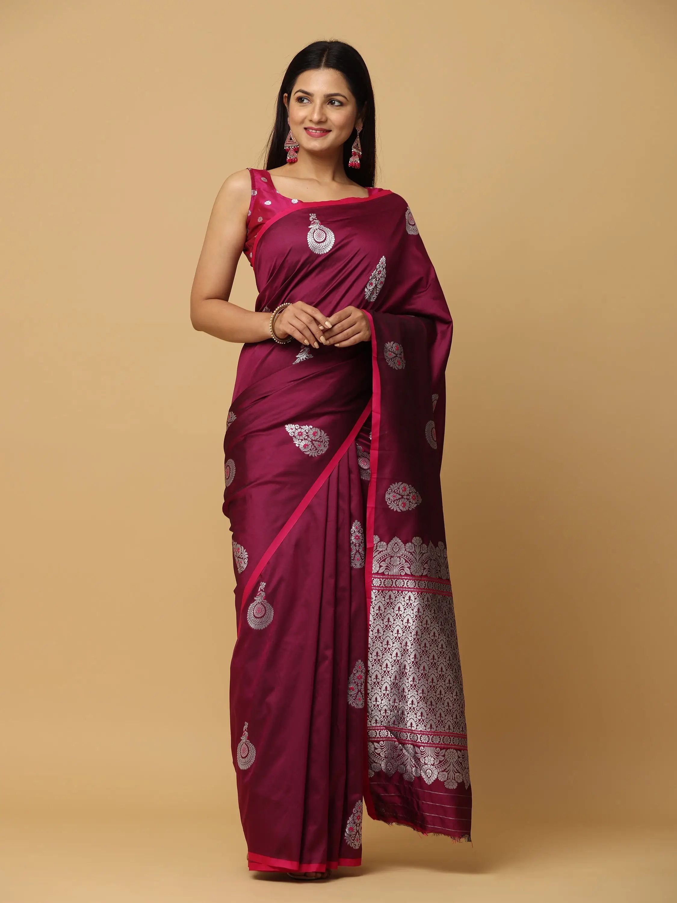  Pure Banarasi Katan Silk Kanchi Zari Weaving Saree