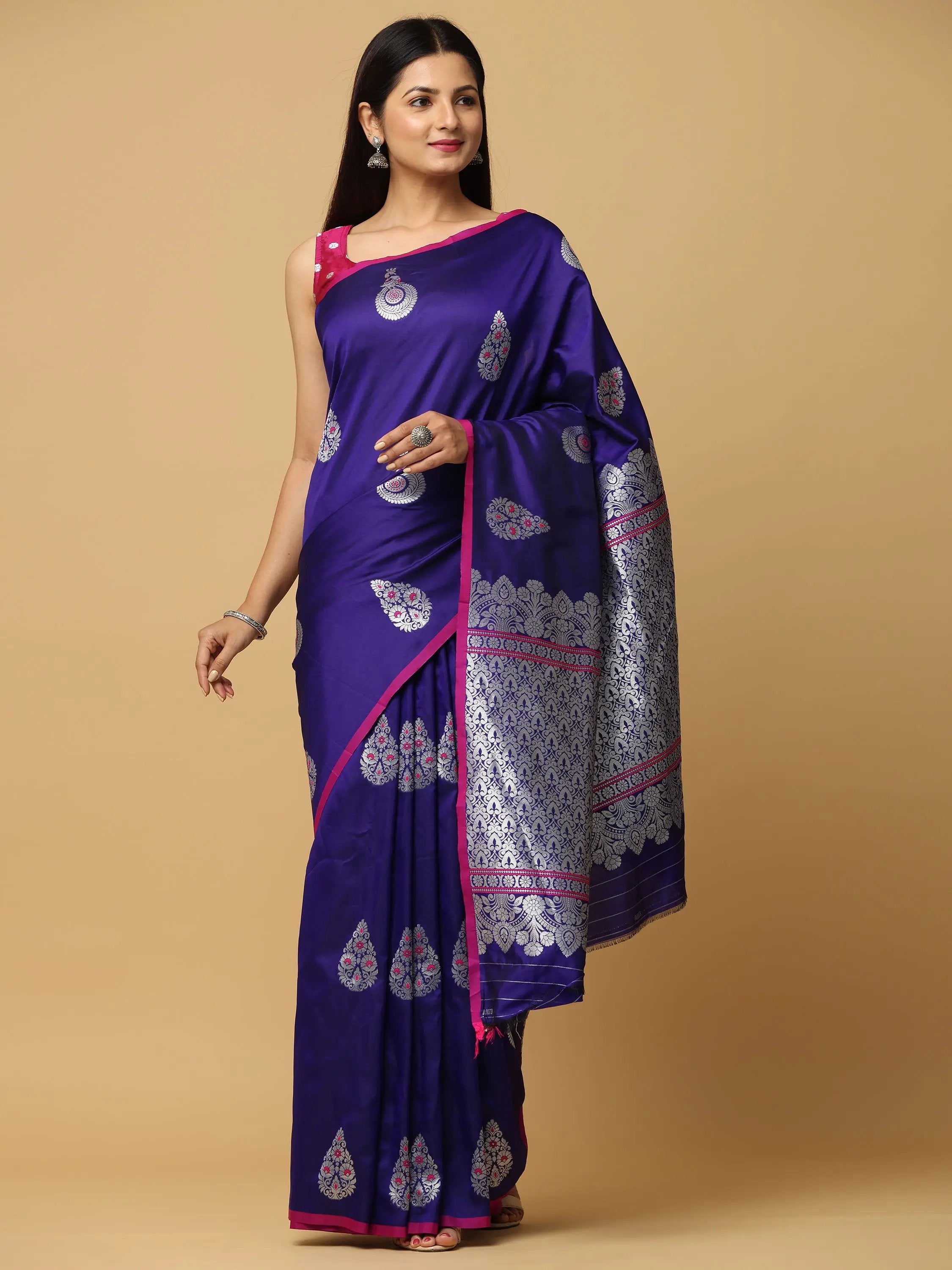  Pure Banarasi Katan Silk Kanchi Zari Weaving Saree