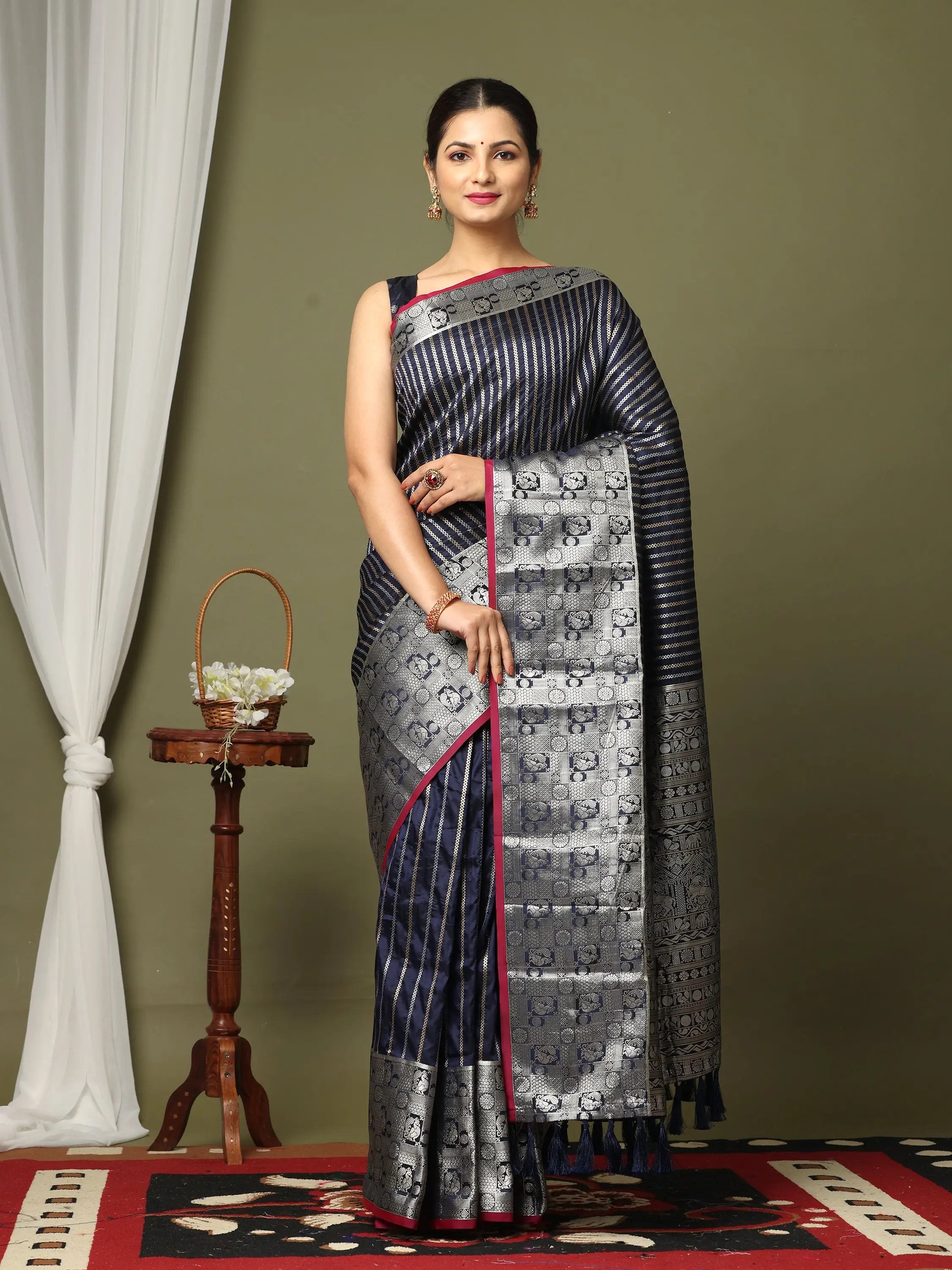 Banarasi Soft Silk Kanchi Zari Weaving Saree