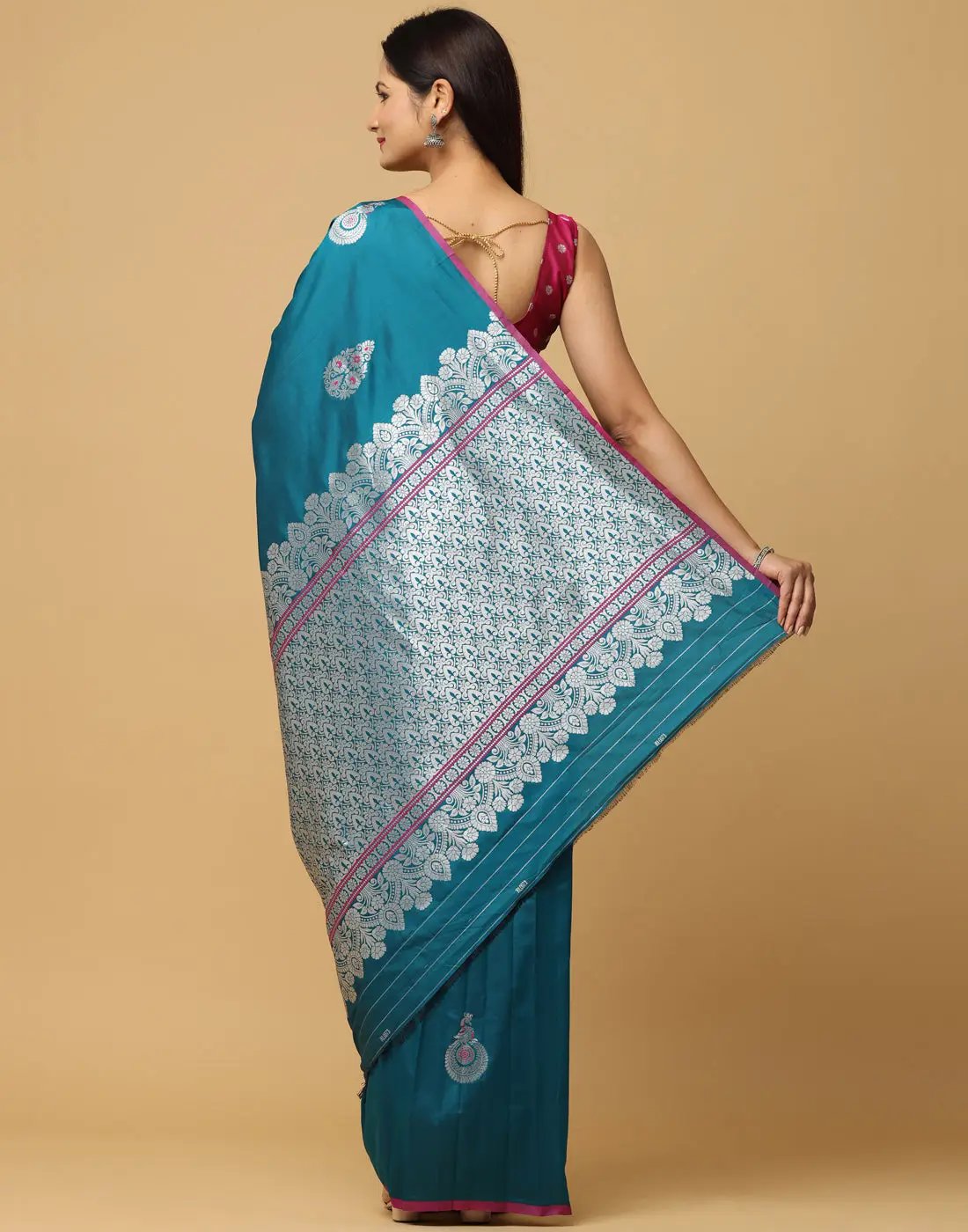  Pure Banarasi Katan Silk Kanchi Zari Weaving Saree