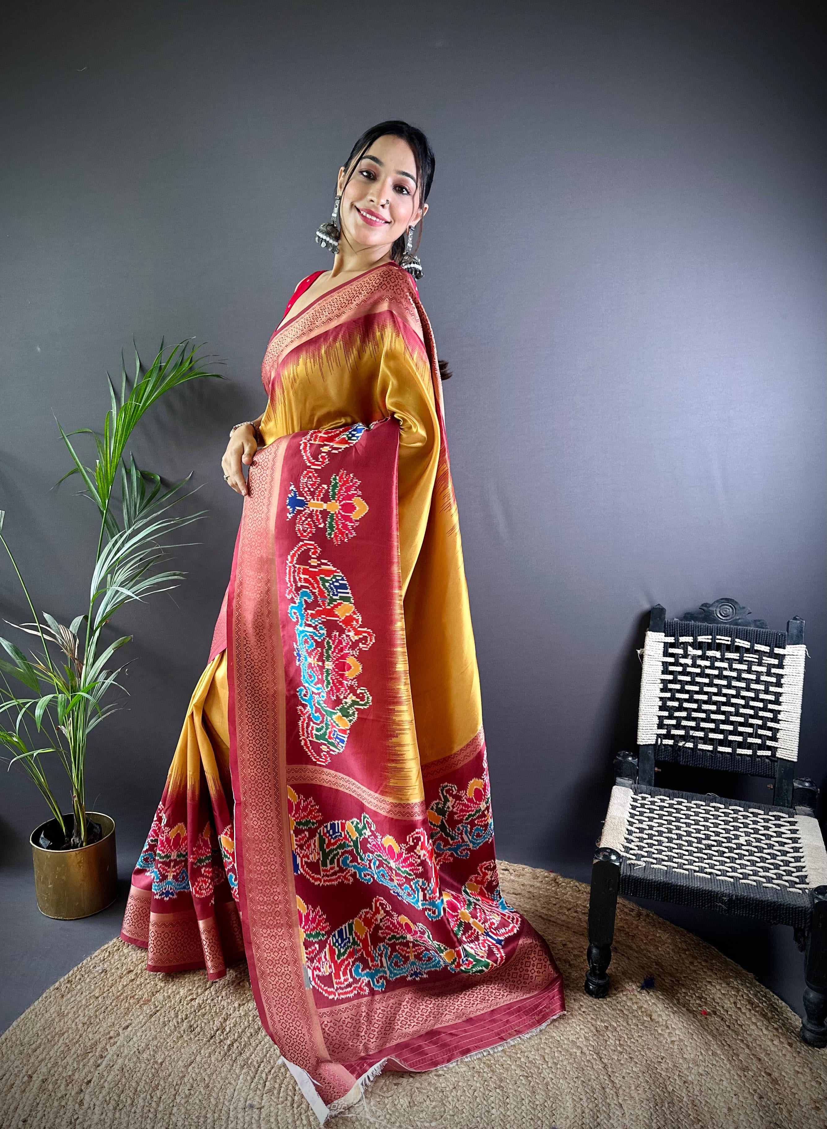 Desert Yellow Banarasi Silk Saree