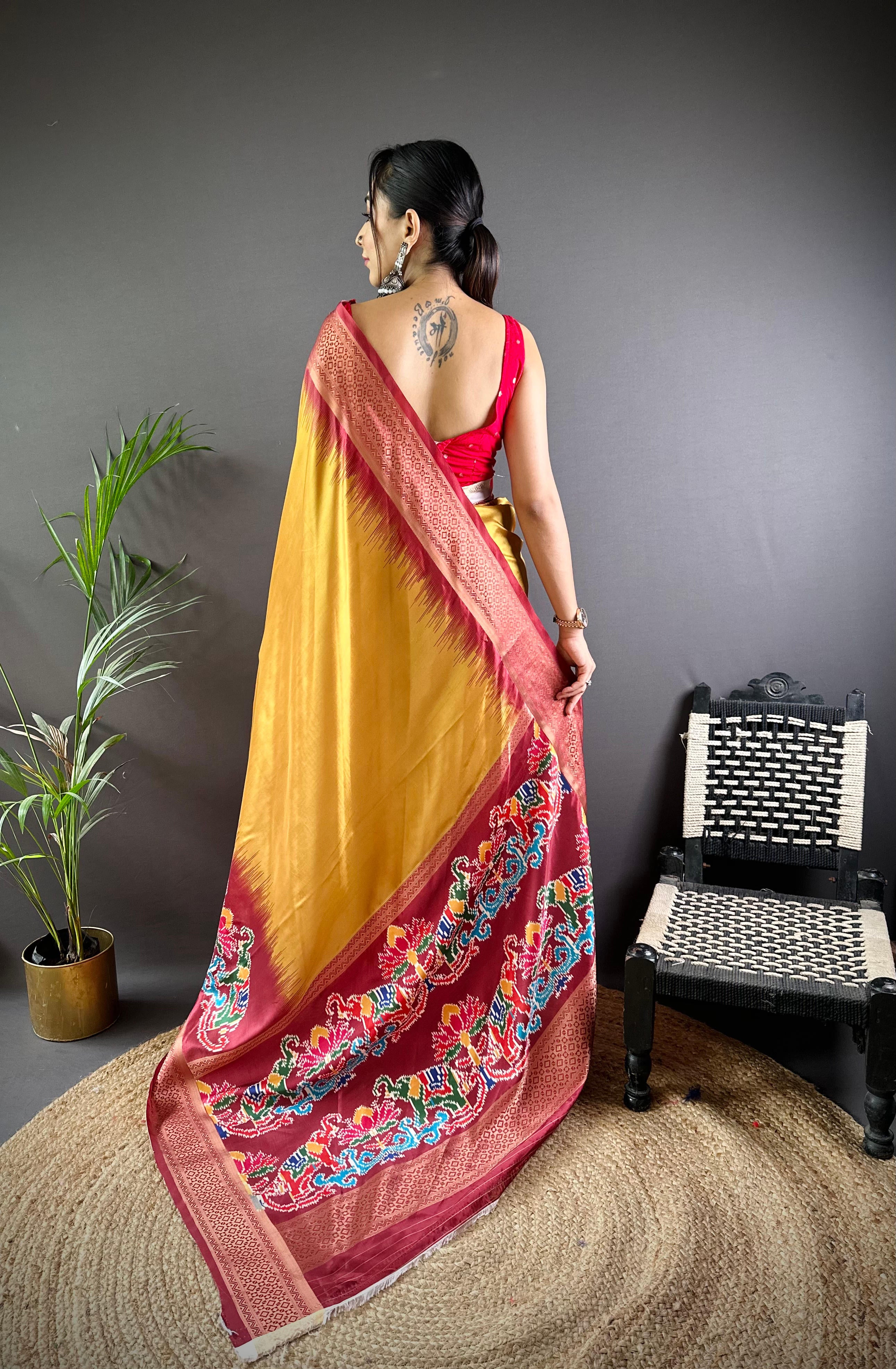 Desert Yellow Banarasi Silk Saree