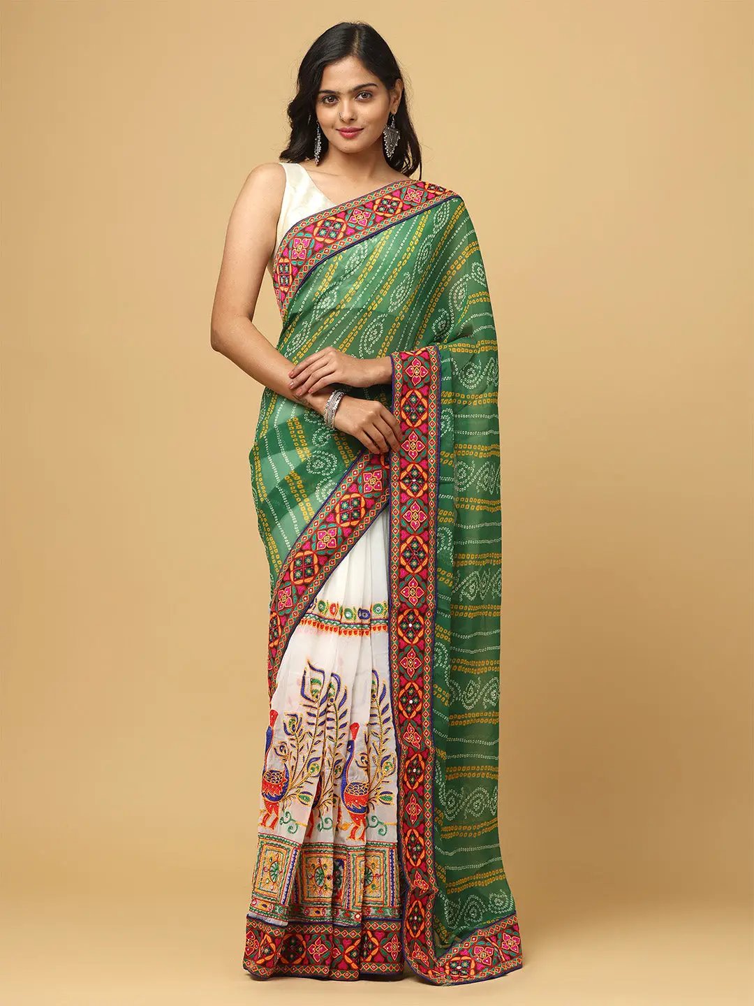 Royal Katchi Embroidery Festive Wear Saree