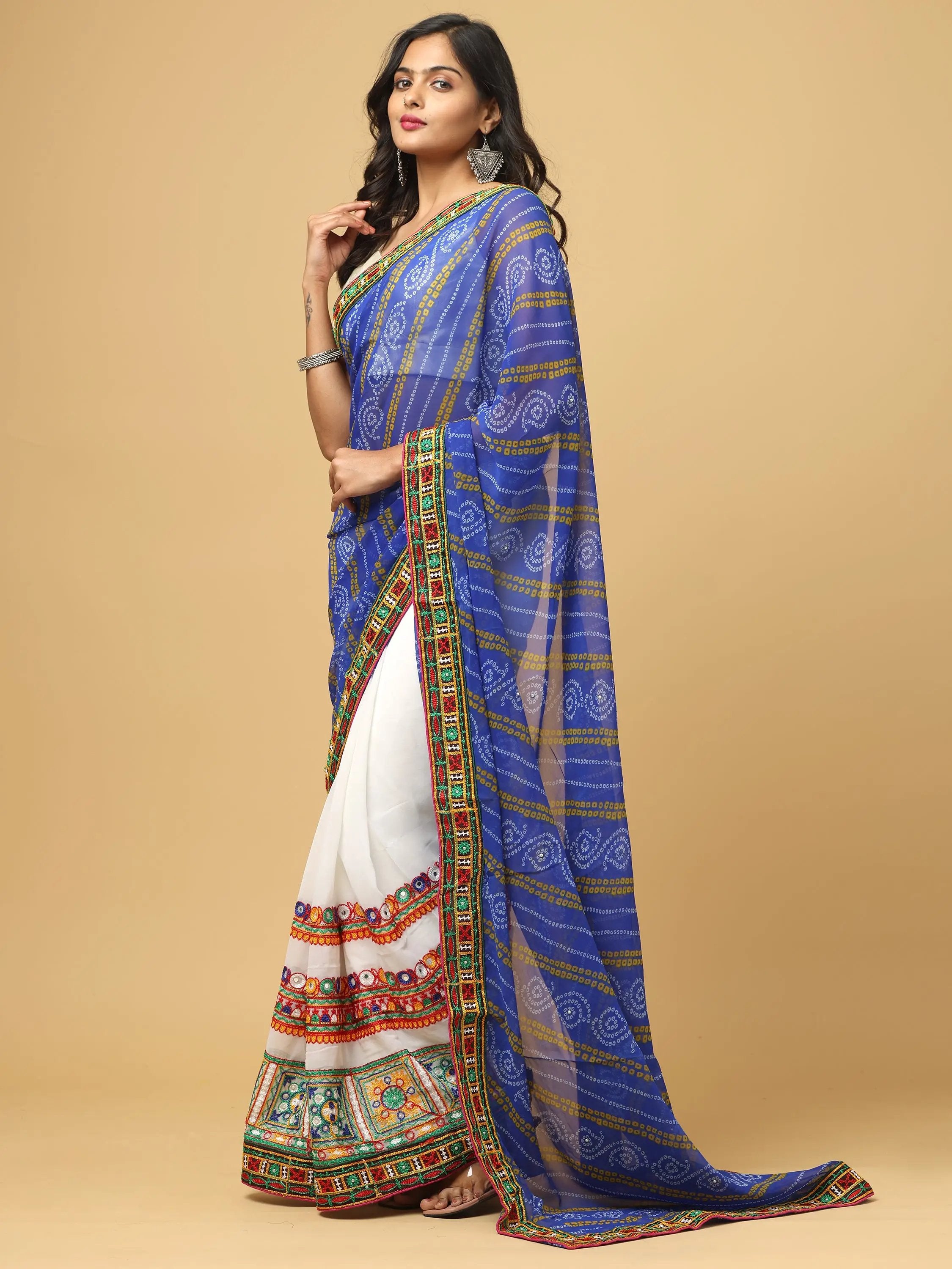 Royal Katchi Embroidery Festive Wear Saree