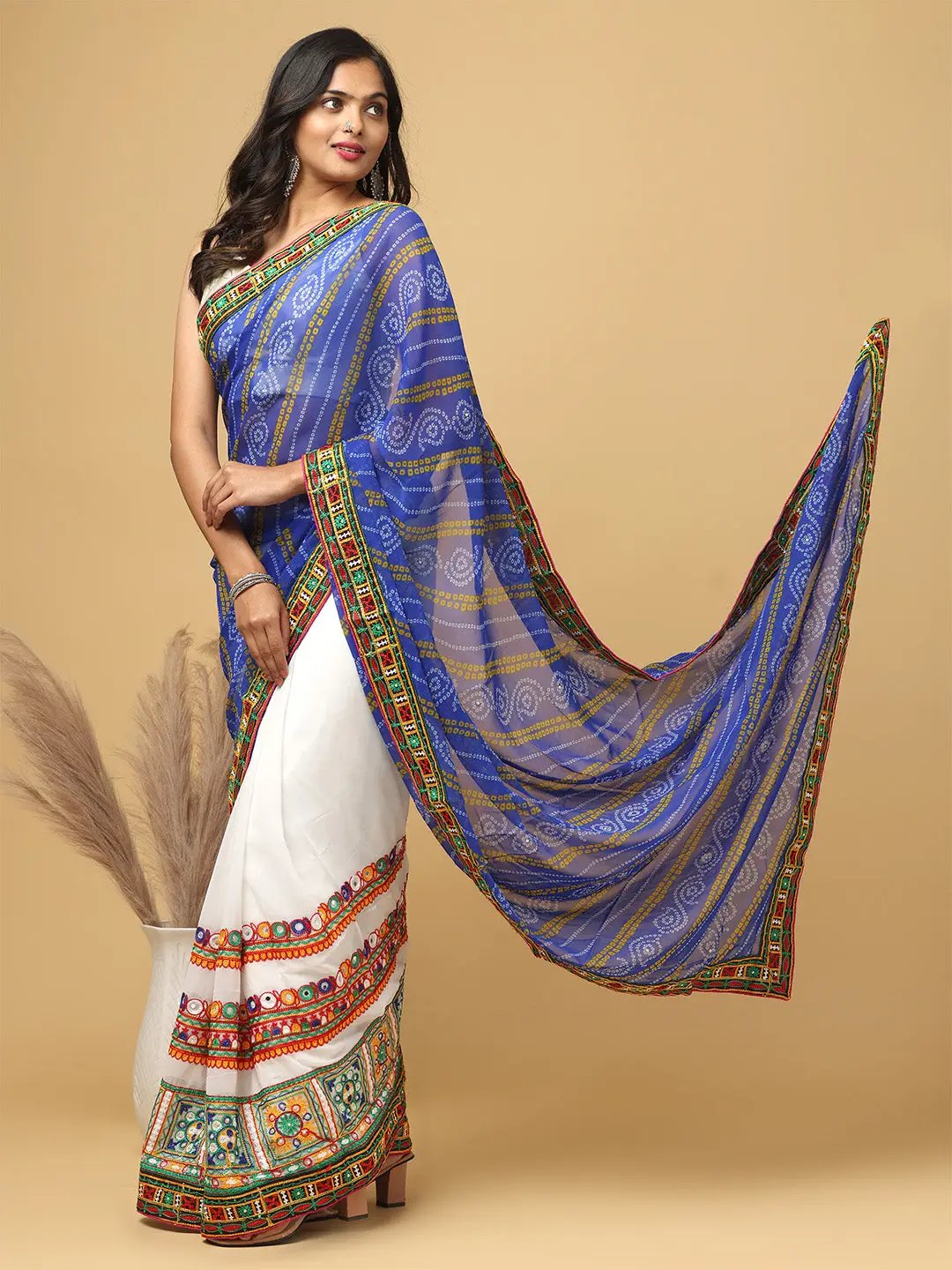 Royal Katchi Embroidery Festive Wear Saree