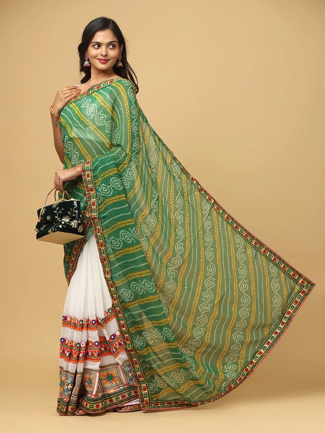 Royal Katchi Embroidery Festive Wear Saree