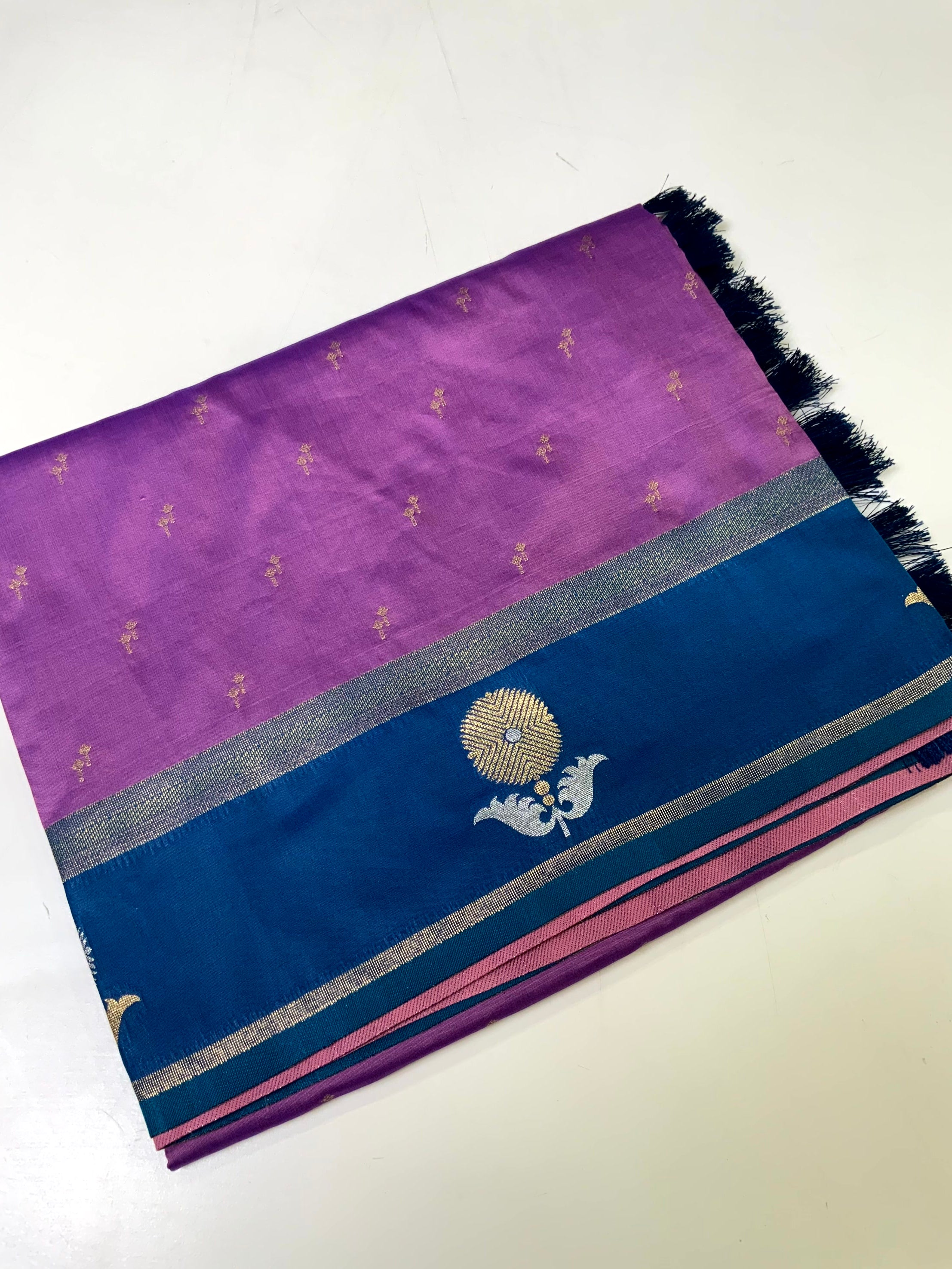 Lavender Cationic Soft Silk Saree