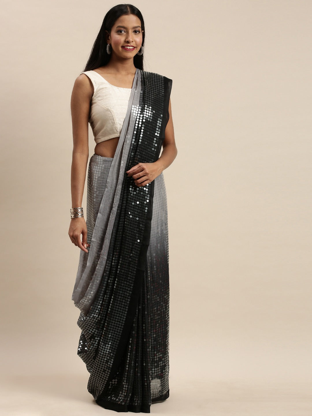 Shop Desiner Ombre Two Tone Sequence Saree at Vastranand