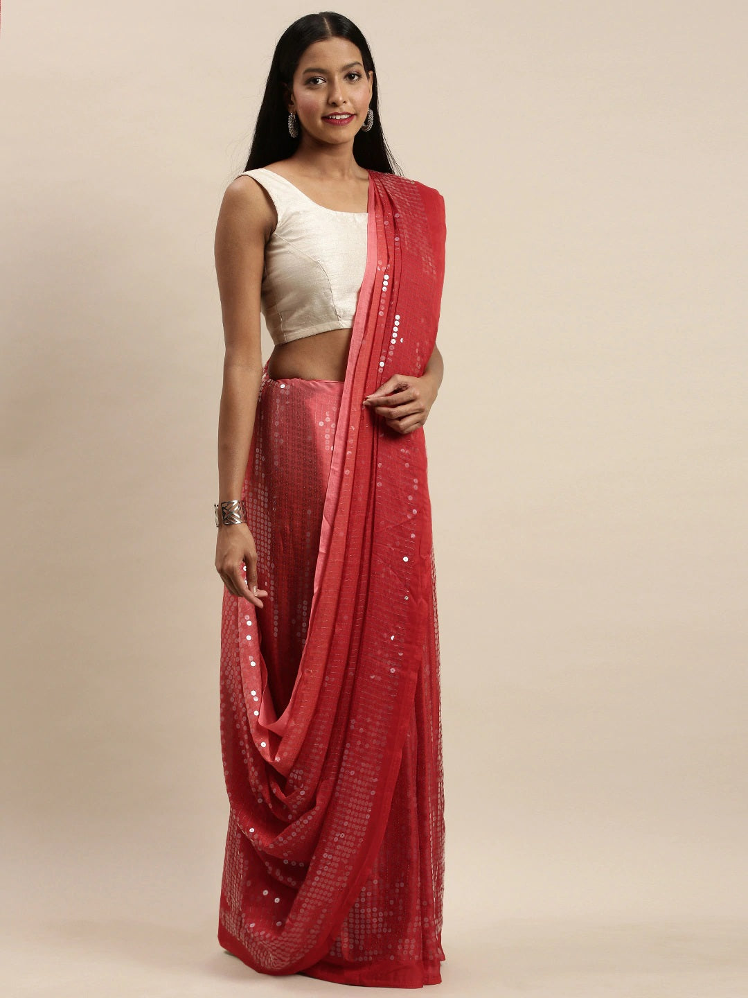 Shop Desiner Ombre Two Tone Sequence Saree at Vastranand