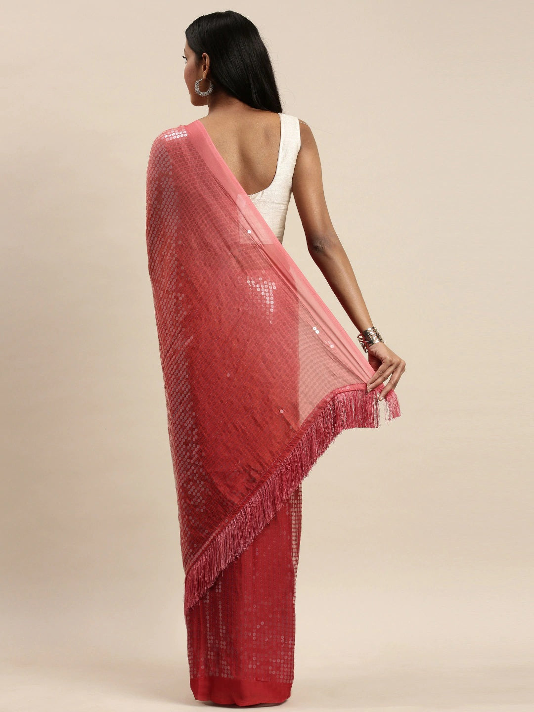 Shop Desiner Ombre Two Tone Sequence Saree at Vastranand