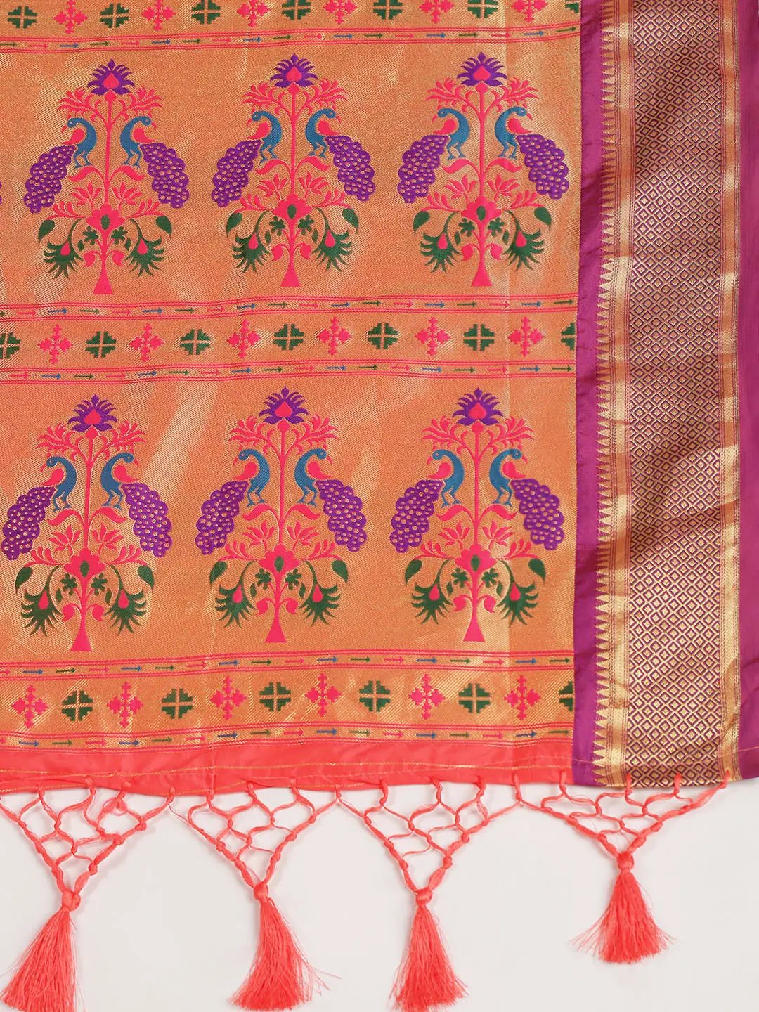 Yevla Paithani Minakari Silk Saree