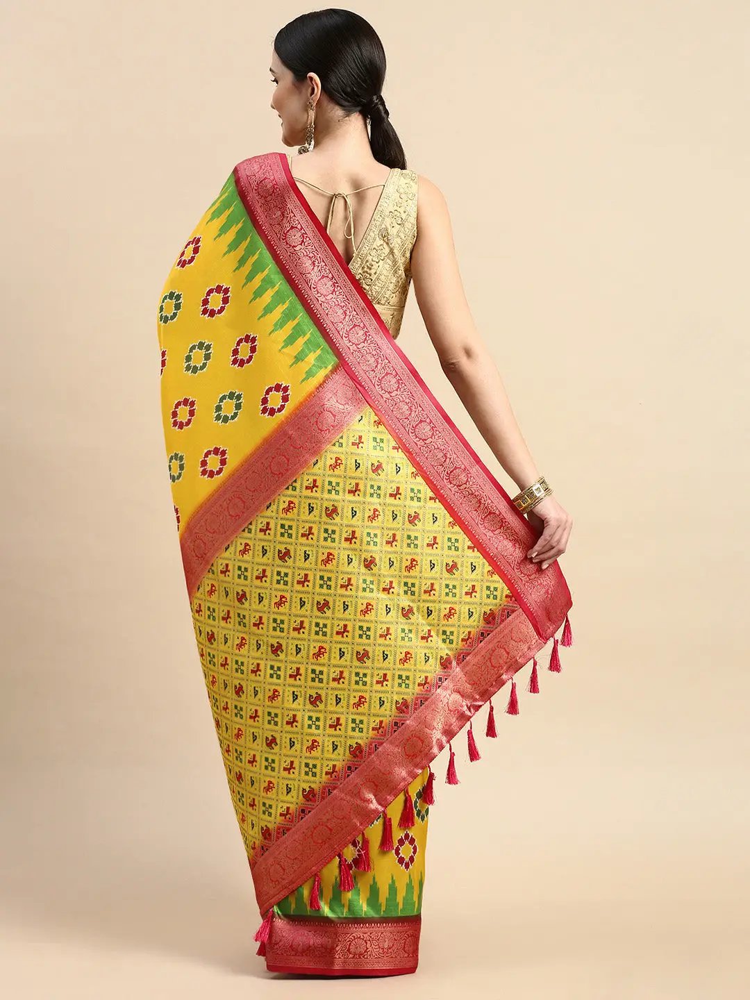  Ikkat Digital Print Soft Silk Saree