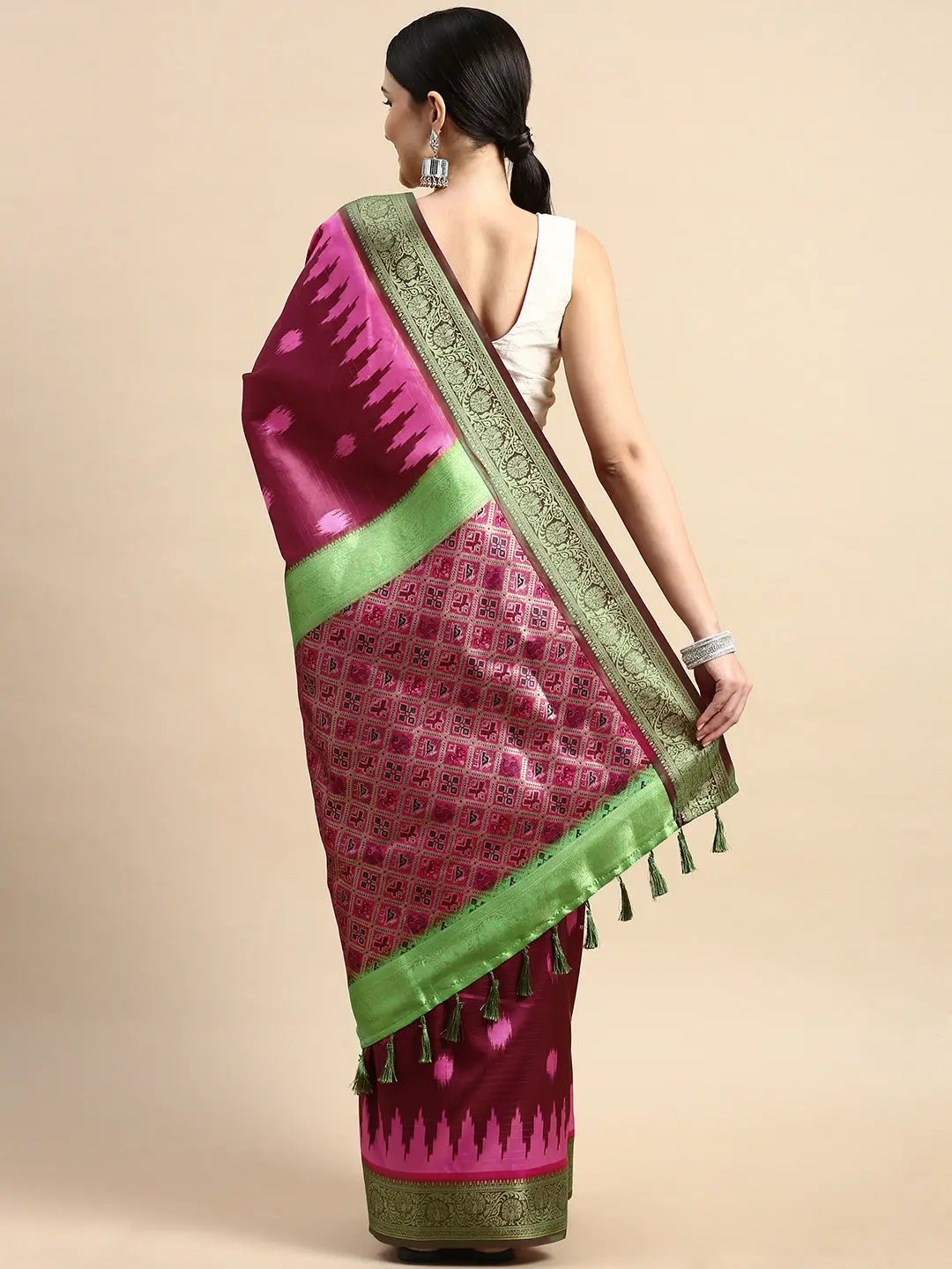  Ikkat Digital Print Soft Silk Saree