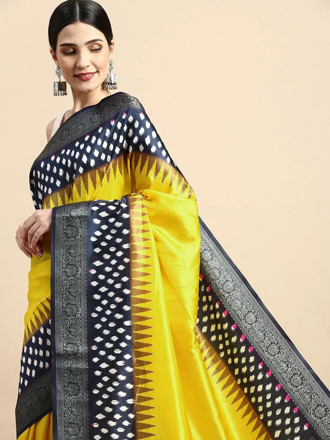  Ikkat Digital Print Soft Silk Saree