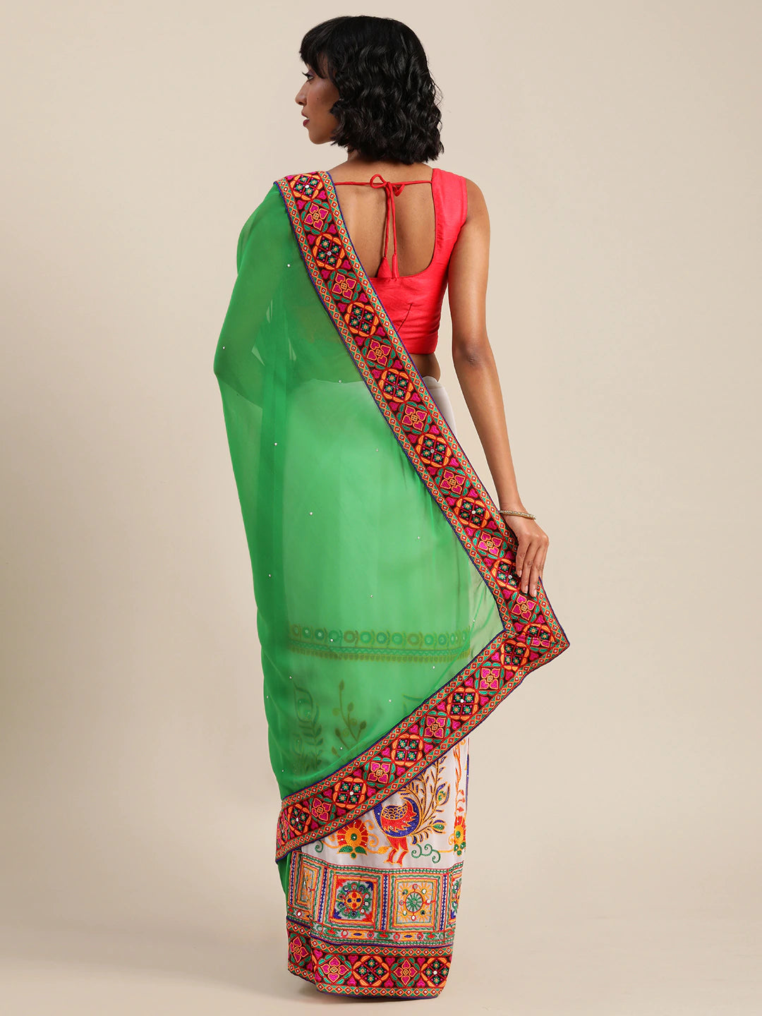  Royal Green Colour Festive Wear Saree 