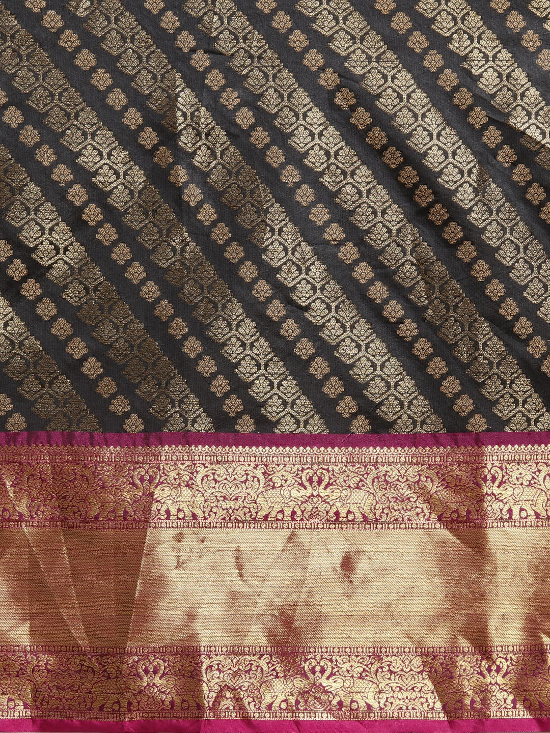 Pure Kanjivaram Black Colour Zari Silk Saree 