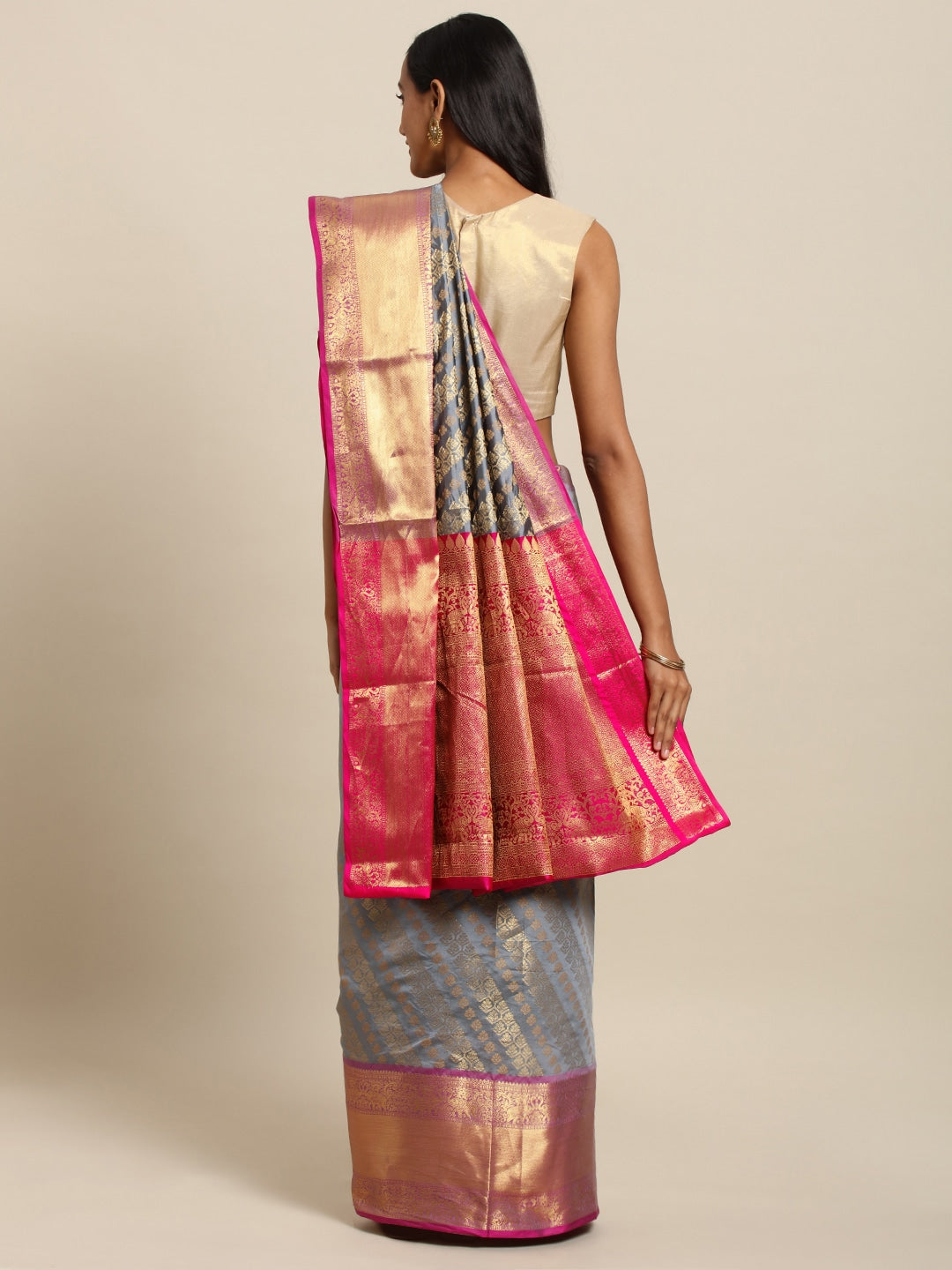 Silk Blend Woven Design Wedding Kanjeevaram Saree