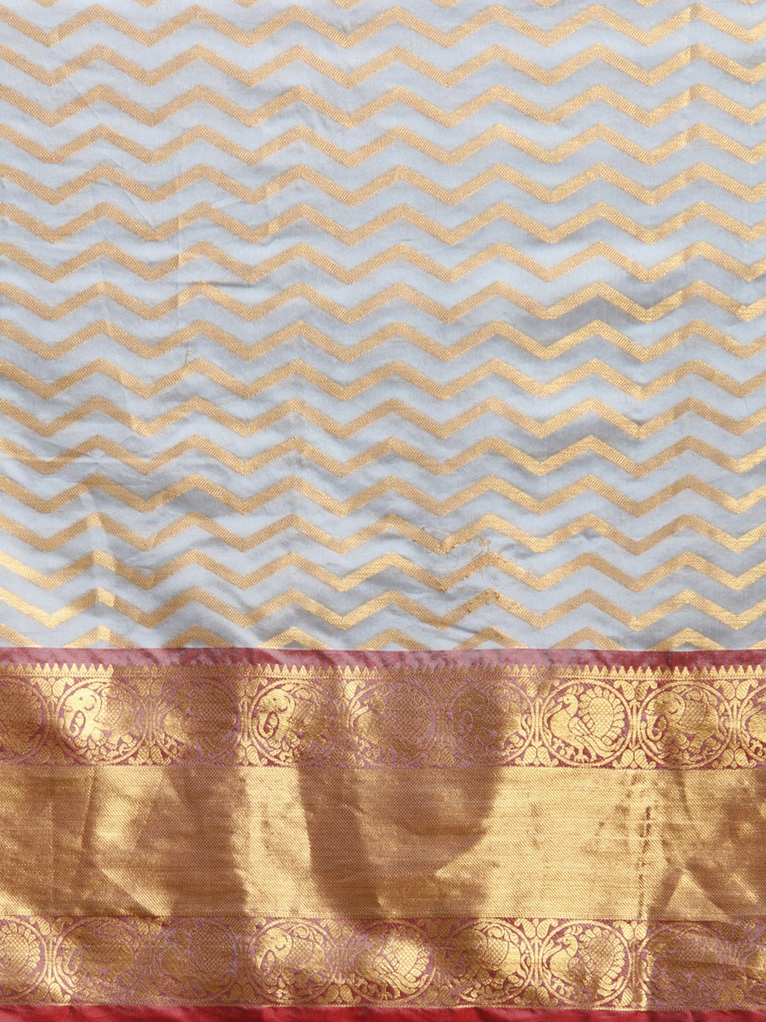 Pure Kanjivaram Grey Colour Silk blend Saree