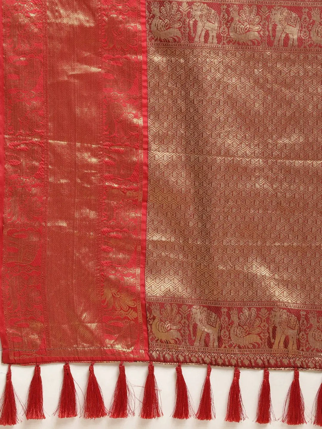 Banarasi Pattu Zari Motifs Festive Wear Saree