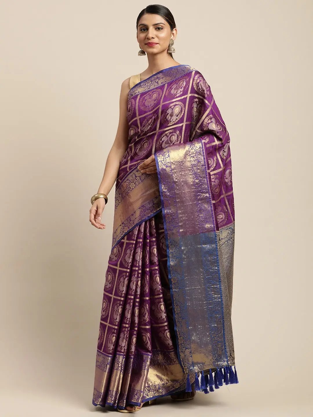 Banarasi Pattu Zari Motifs Saree