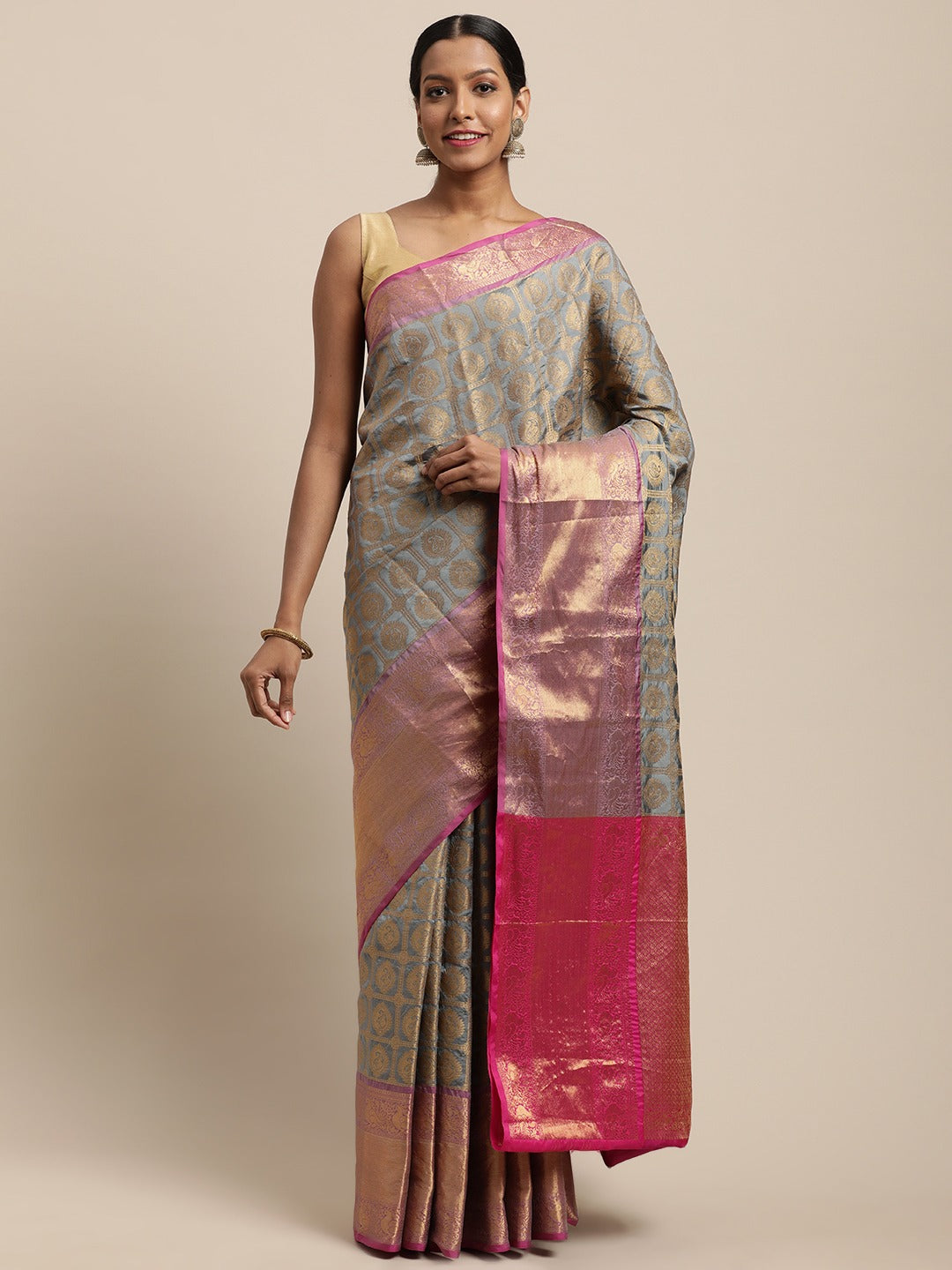 Banarasi Pattu Zari Motifs Saree