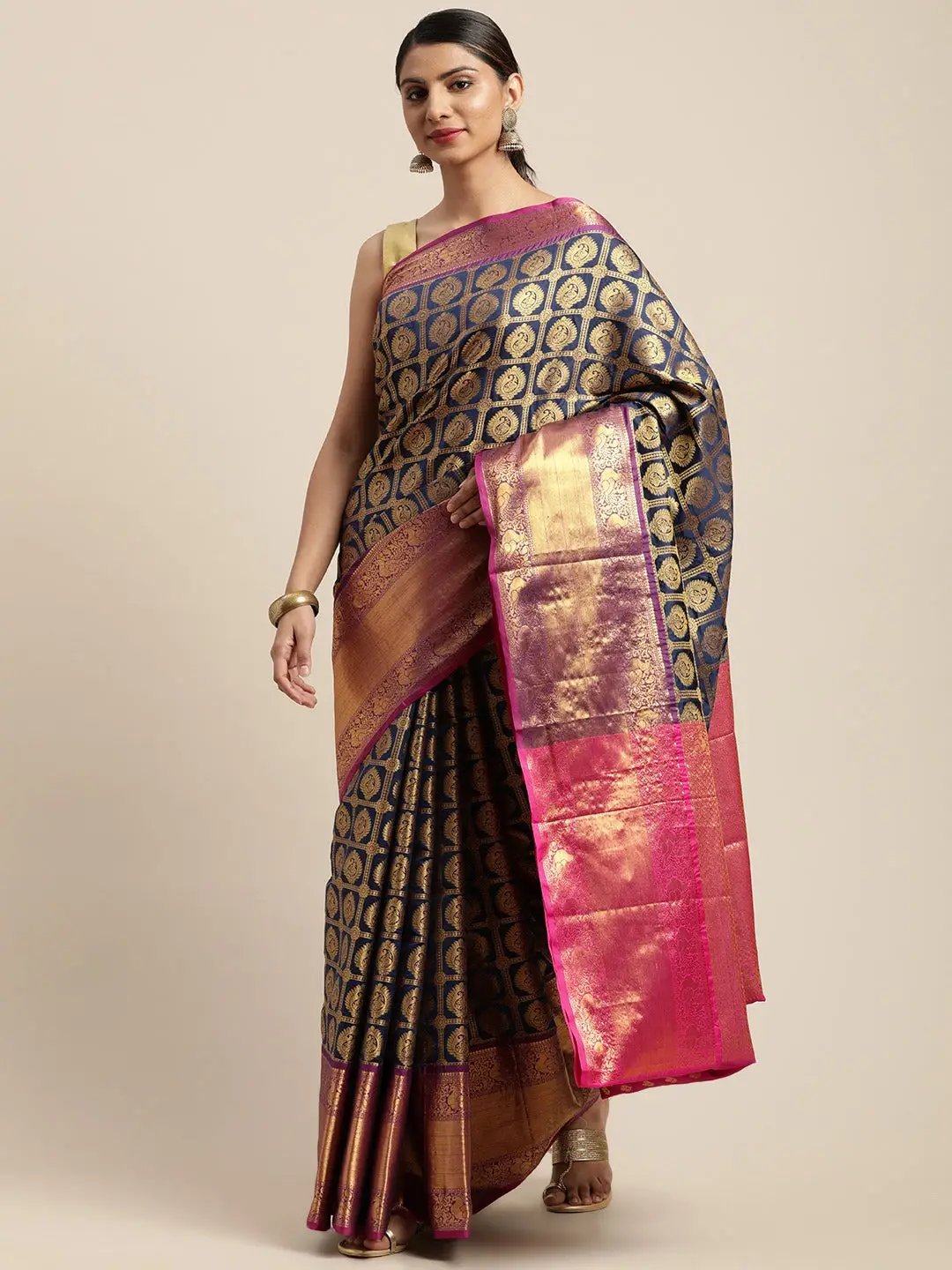 Banarasi Pattu Zari Motifs Saree