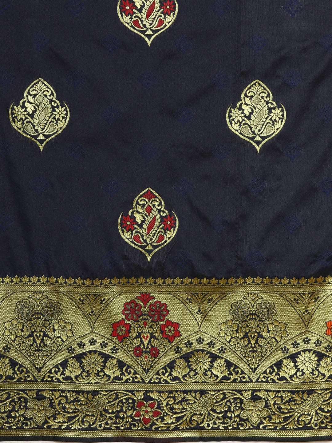  Stylish Navy Colour Kanjivaram Silk Woven Design Saree