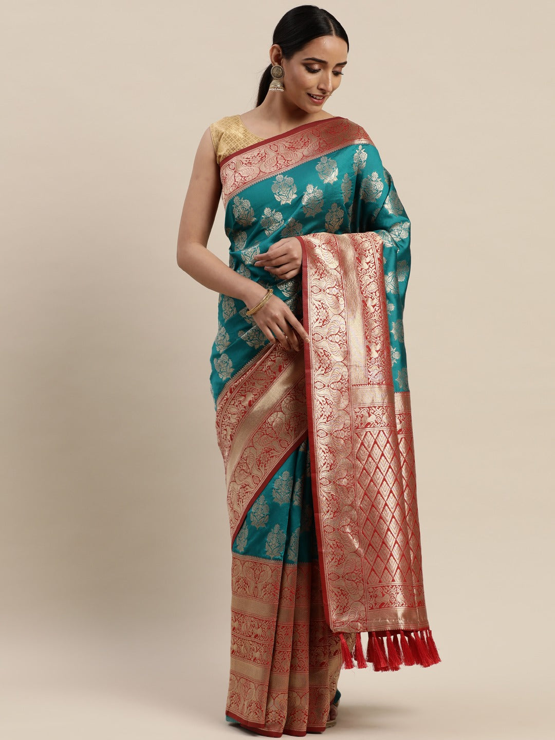 Exclusive Banarasi Katan Silk Butti Motif Saree | Vastranand